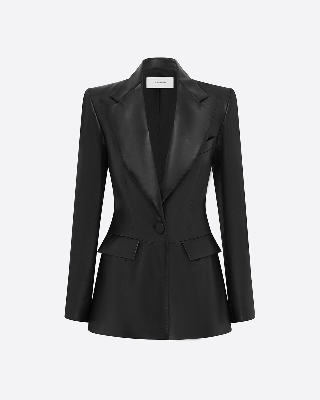 Single Breasted Fitted Blazer in Leather