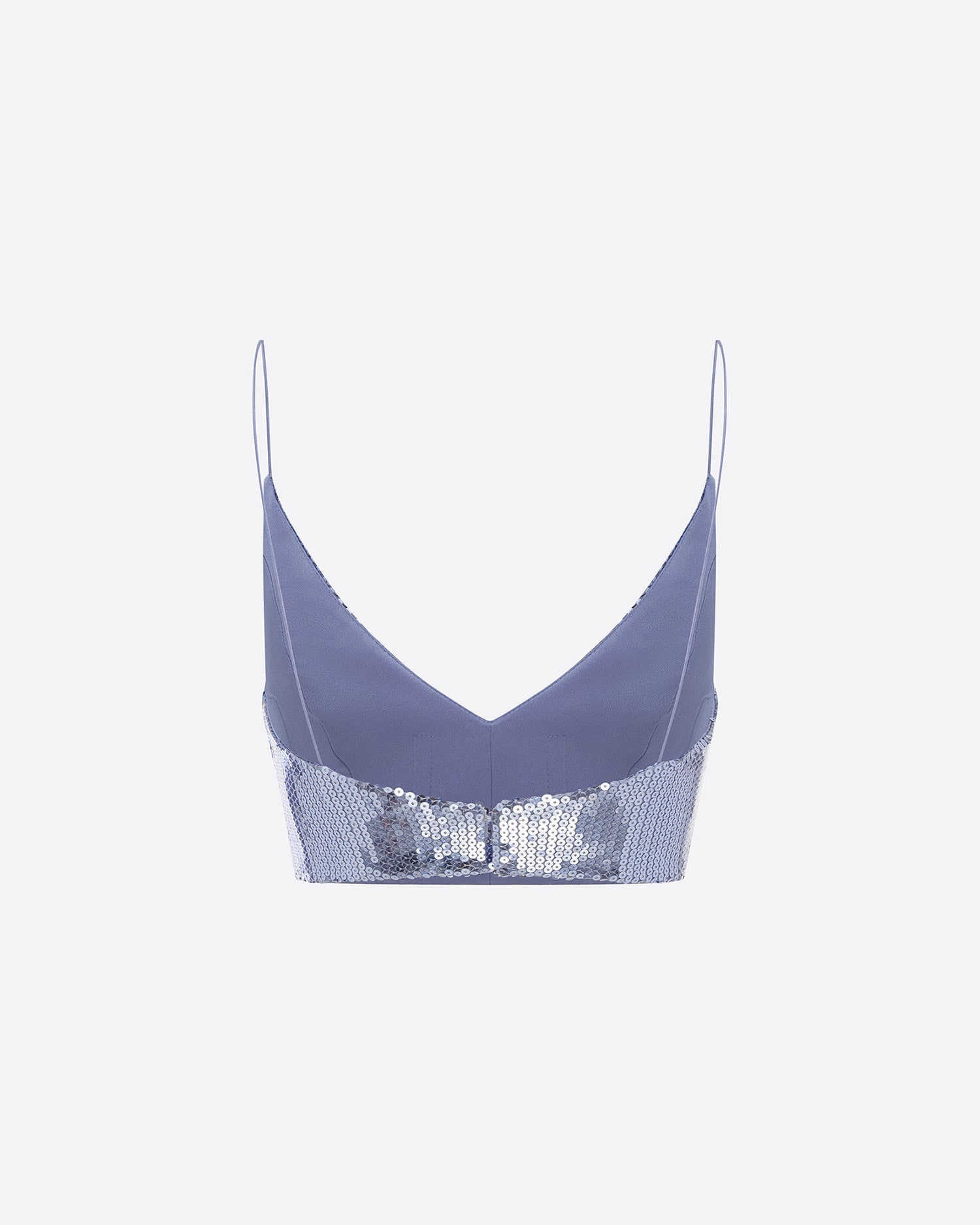 Bikini Cowl Drape Crop Top in Sequin