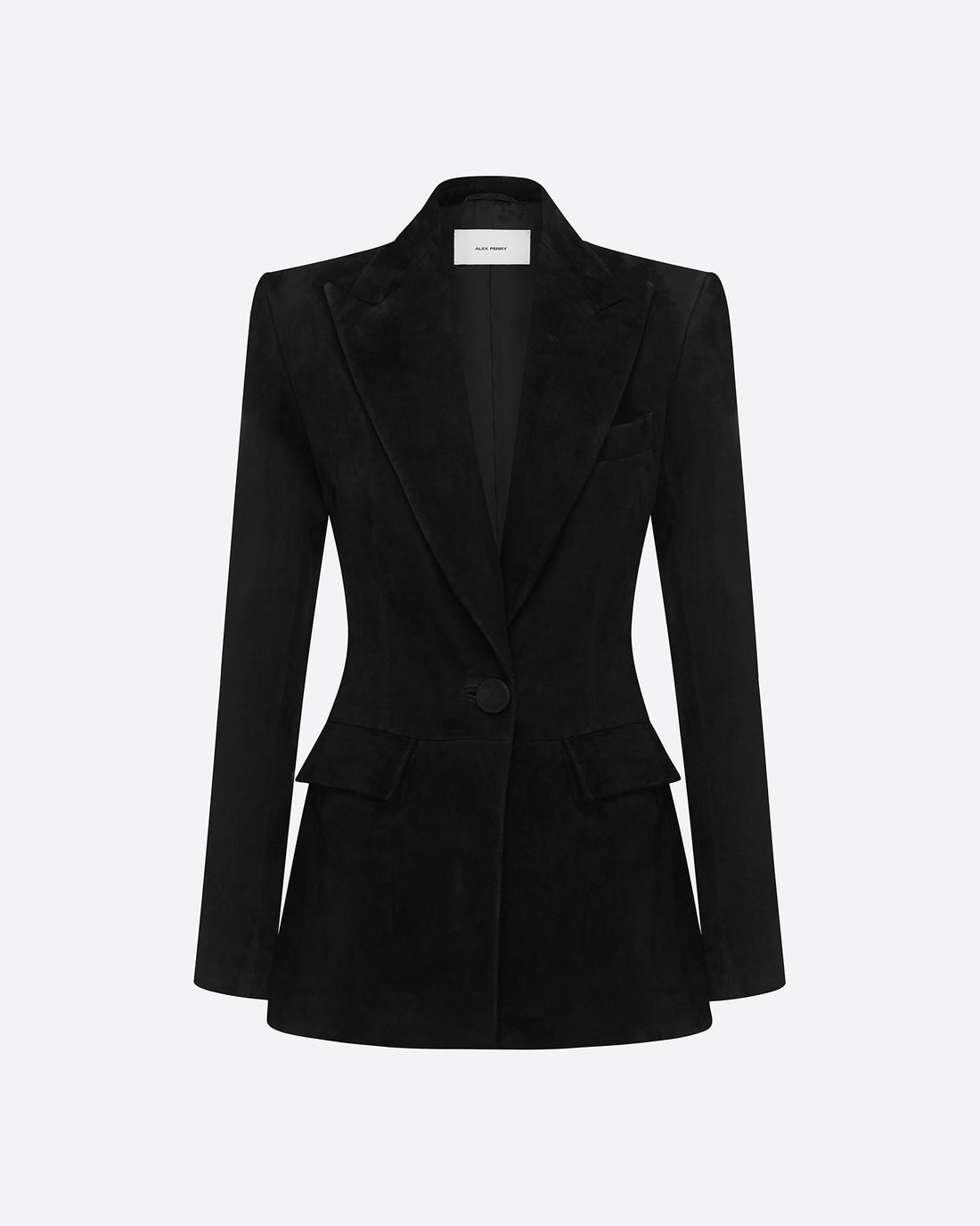 Single Breasted Fitted Blazer in Suede