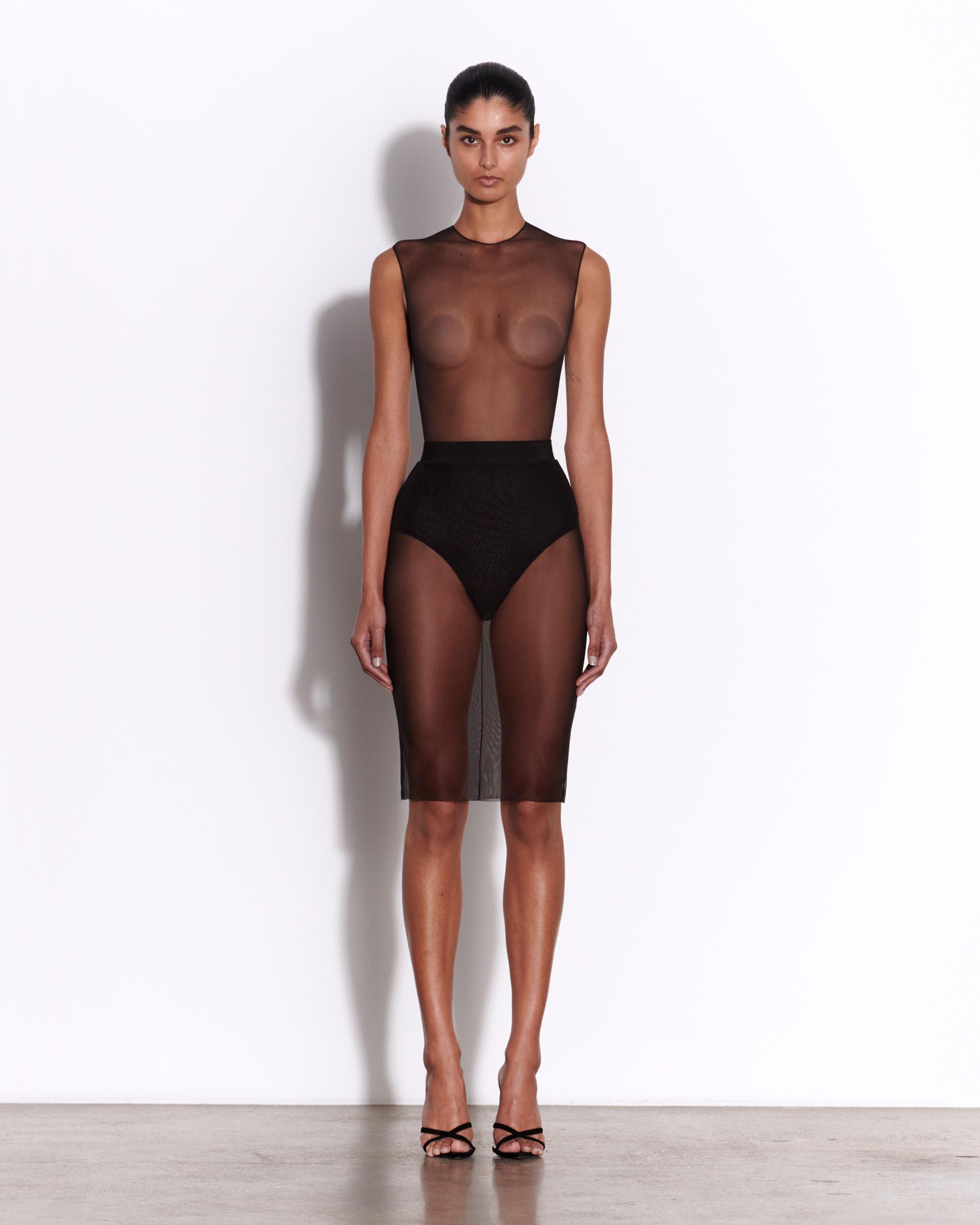 Crew Bodysuit in Fine Mesh
