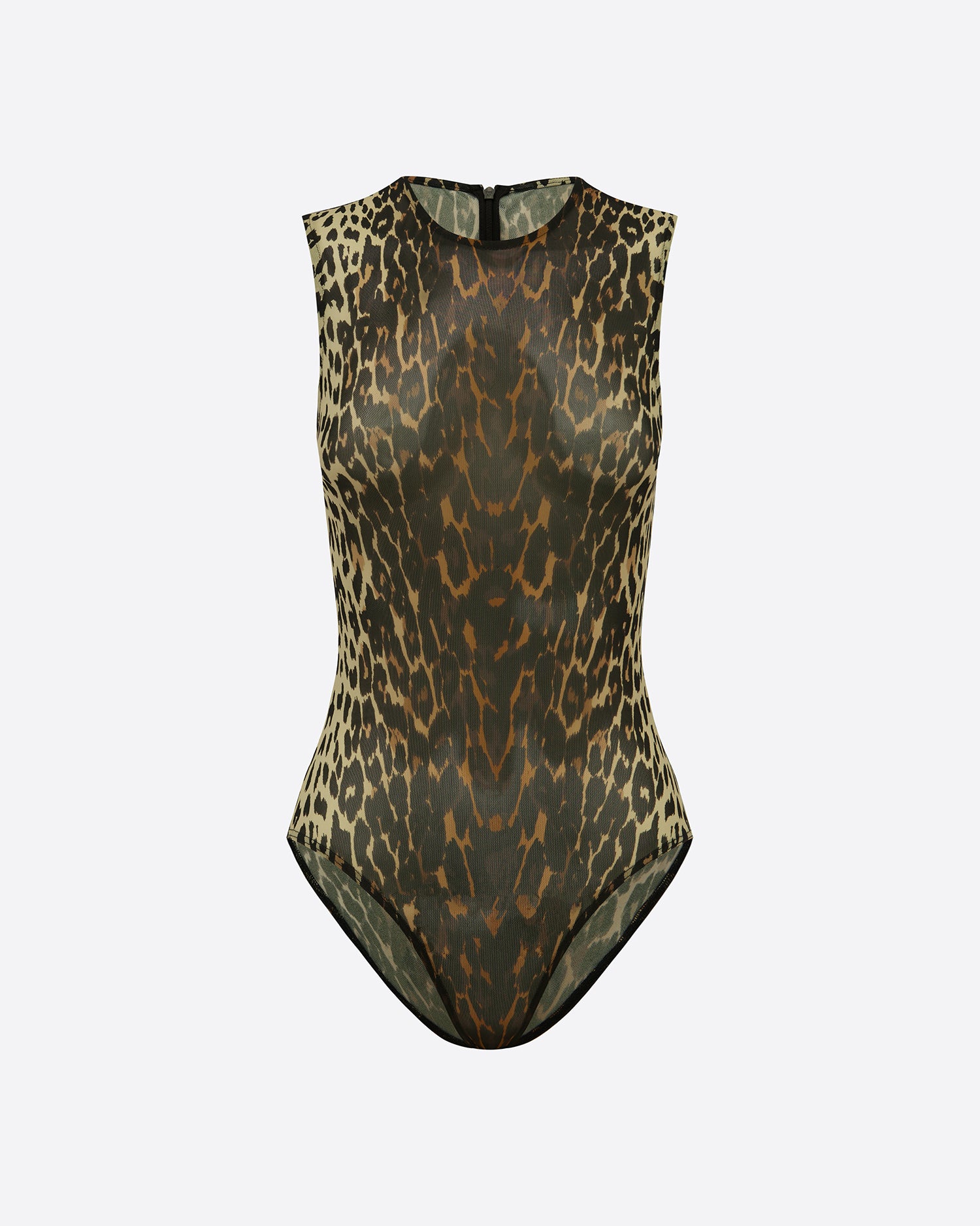 Sleeveless Bodysuit in Stretch Mesh