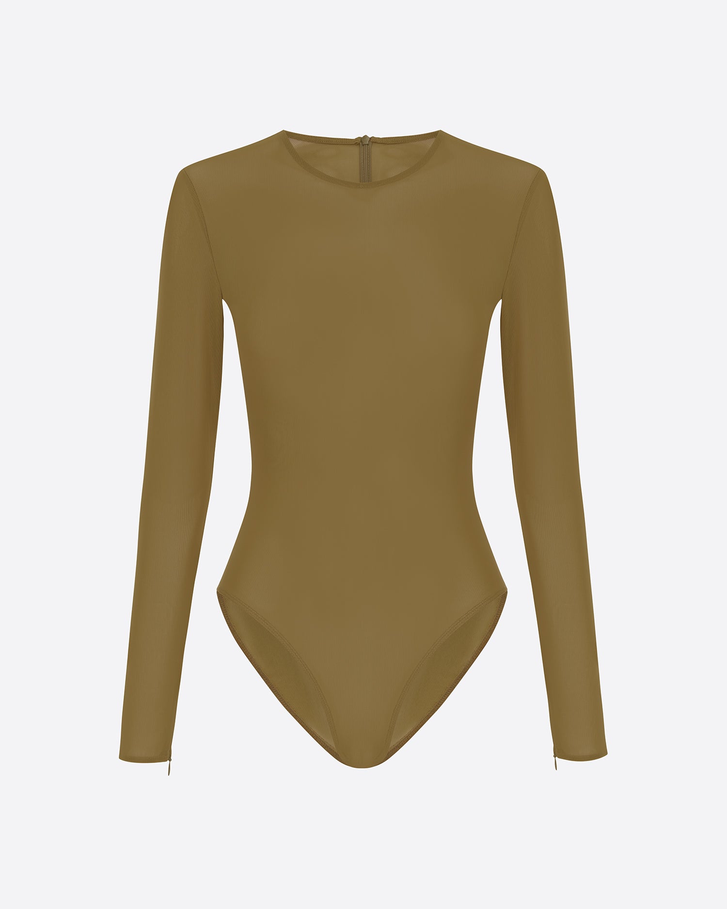 Long Sleeve Bodysuit in Stretch Mesh
