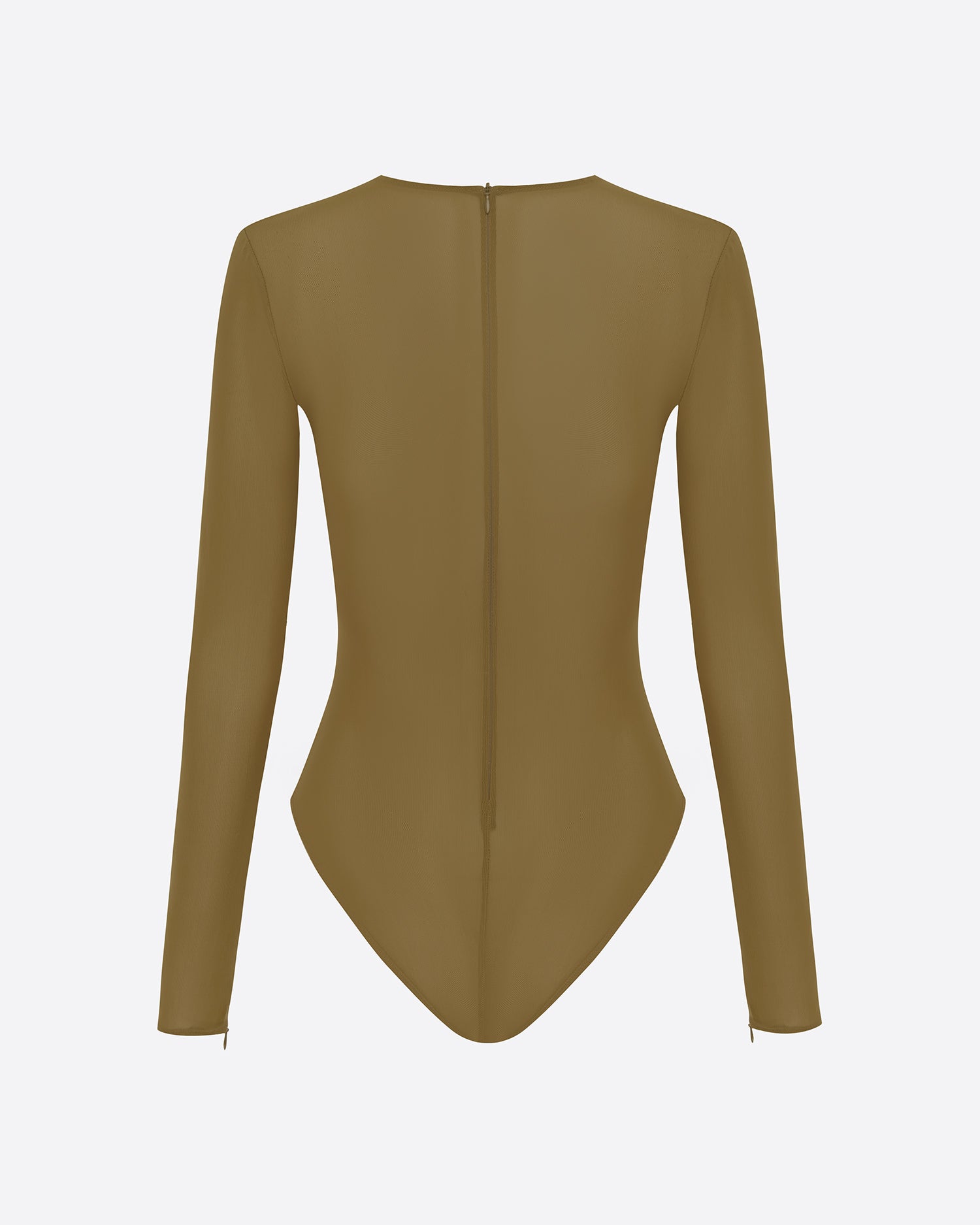 Long Sleeve Bodysuit in Stretch Mesh