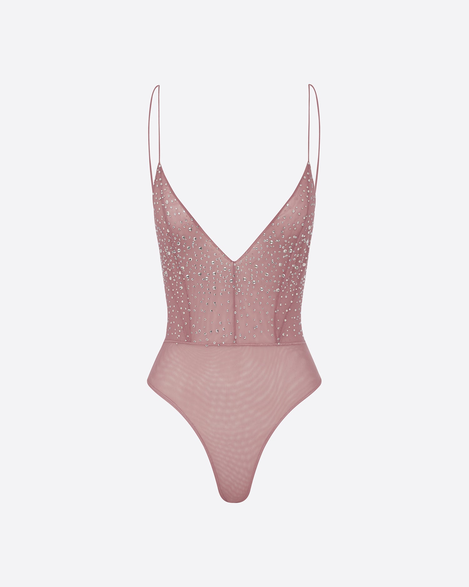 Bikini Bodysuit in Crystal Mesh