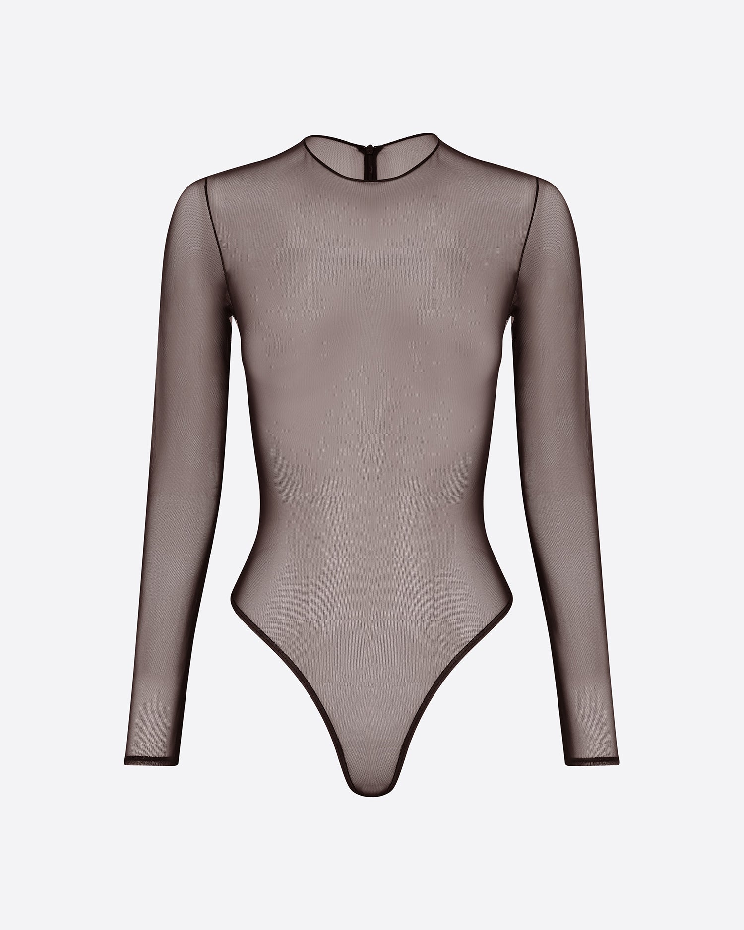 Long Sleeve Bodysuit in Fine Mesh