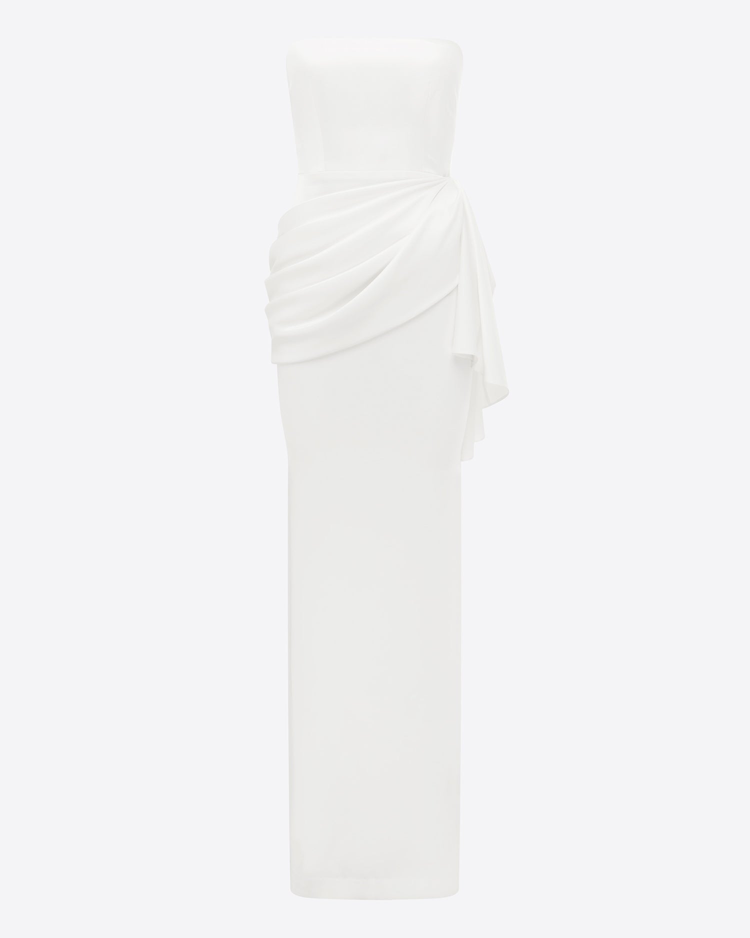 Strapless Corset Tiered Gown in Satin Crepe