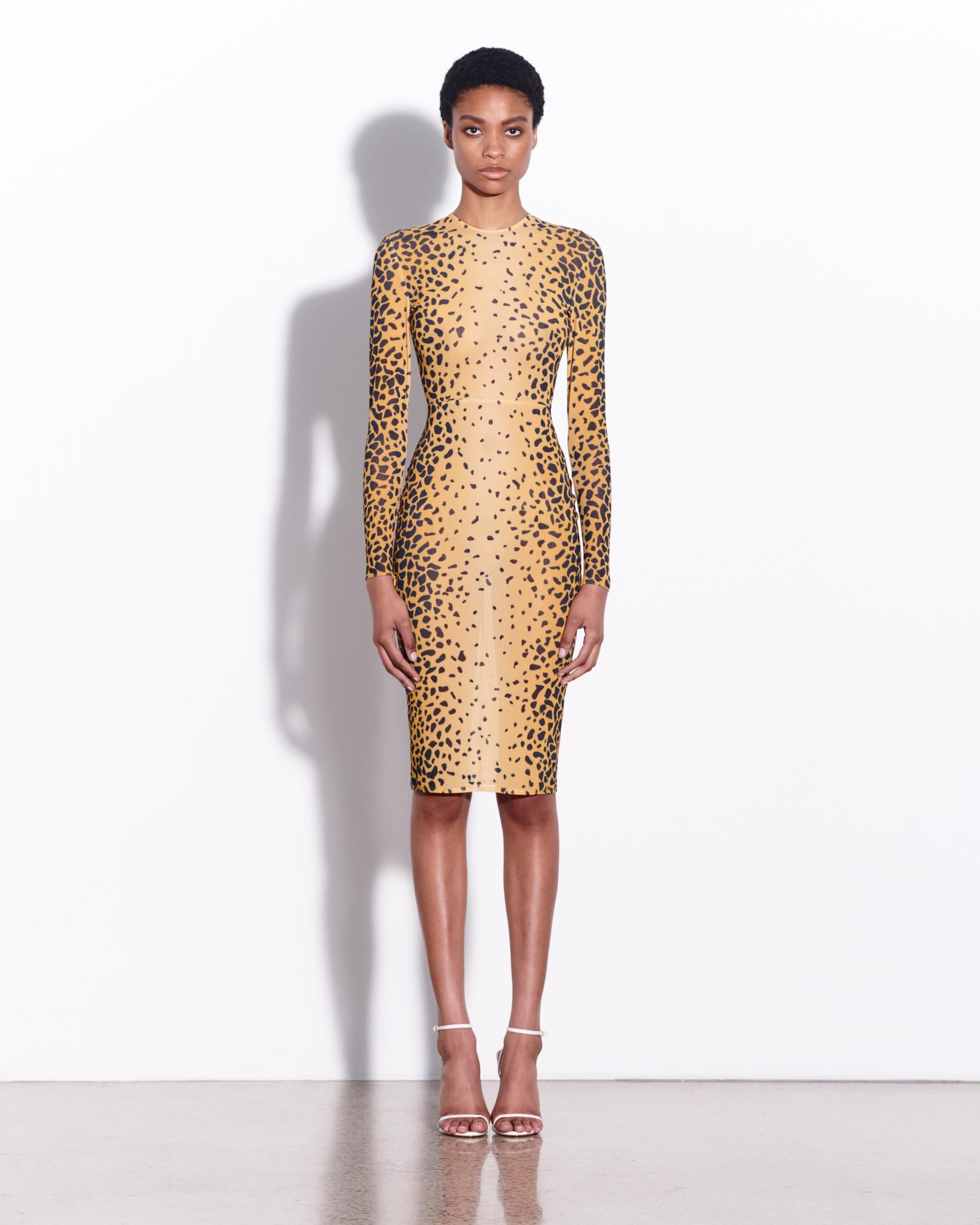 Long Sleeve Dress in Stretch Mesh Alex Perry Long Sleeve Dress in Stretch Mesh Alex Perry