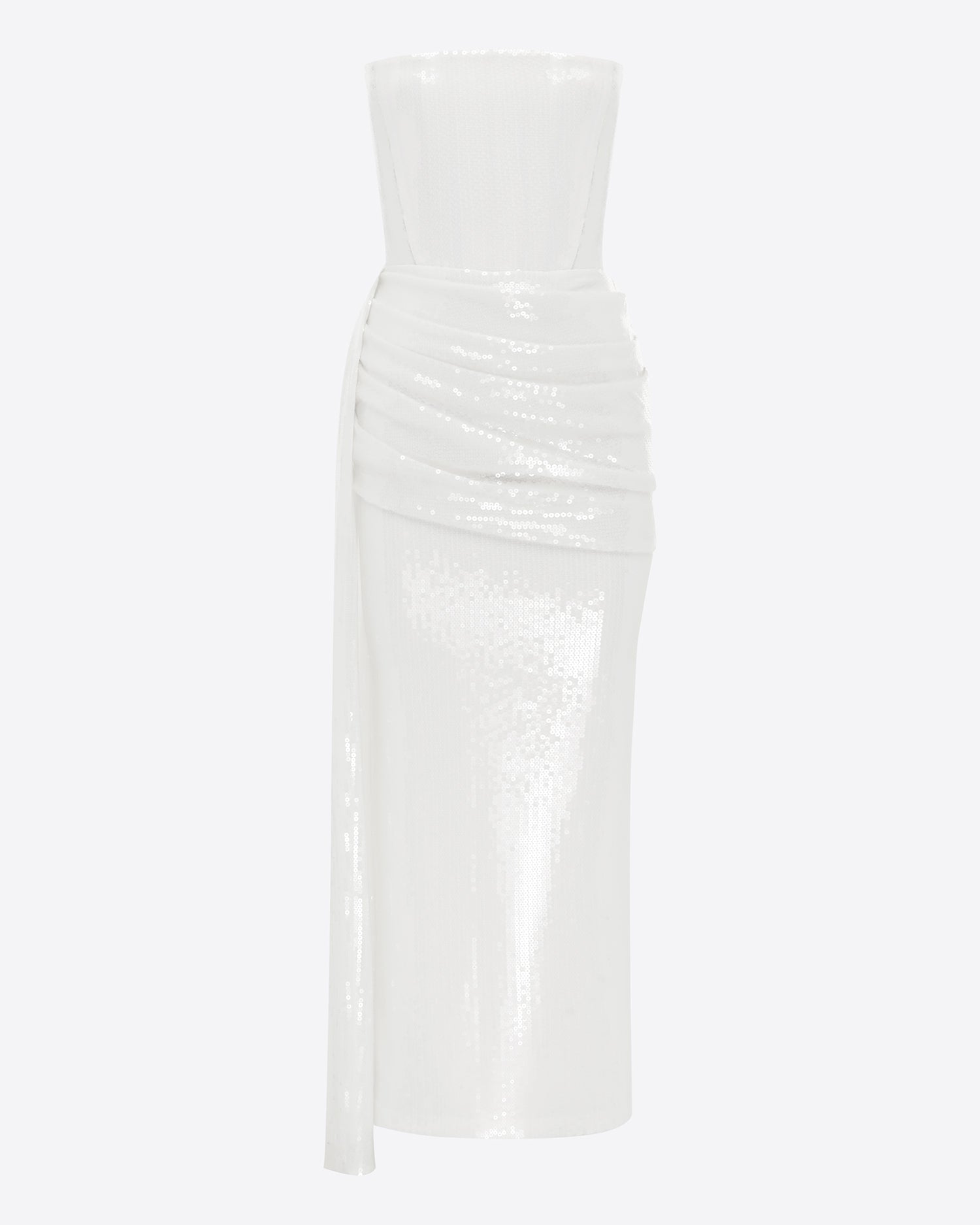 Strapless Drape Dress in Sequin