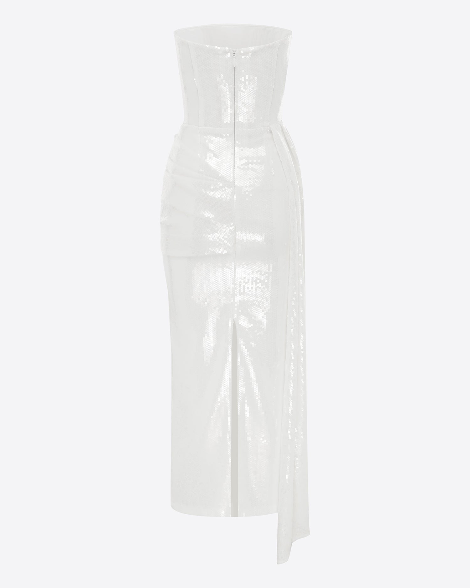 Strapless Drape Dress in Sequin