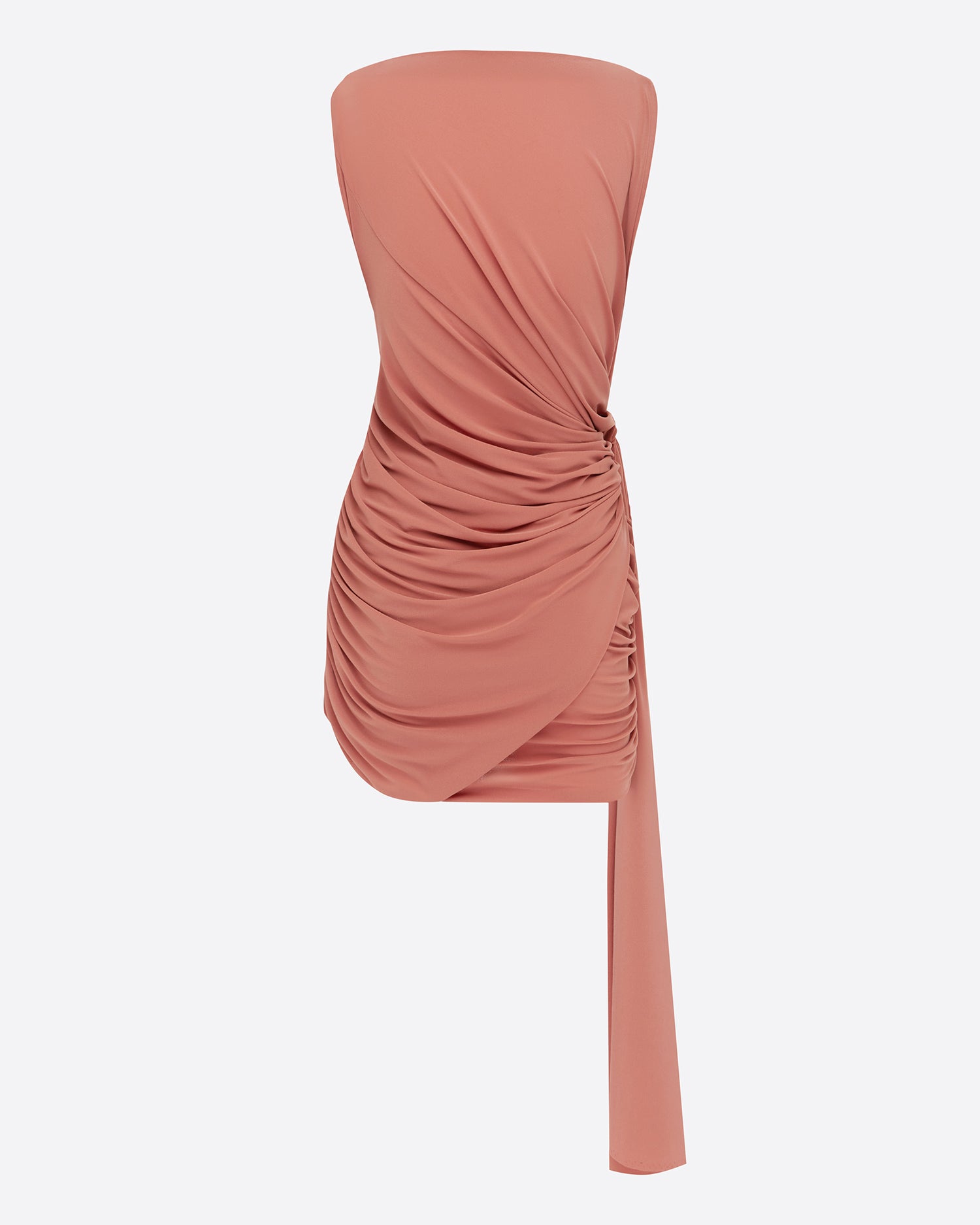 Sleeveless Twist Mini Dress in Crepe Jersey