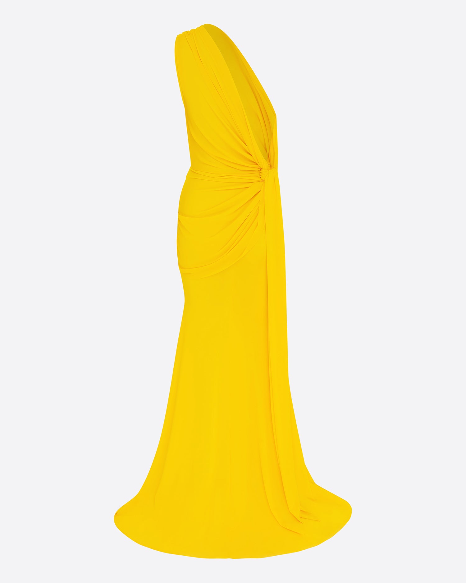One Shoulder Drape Gown in Crepe Jersey