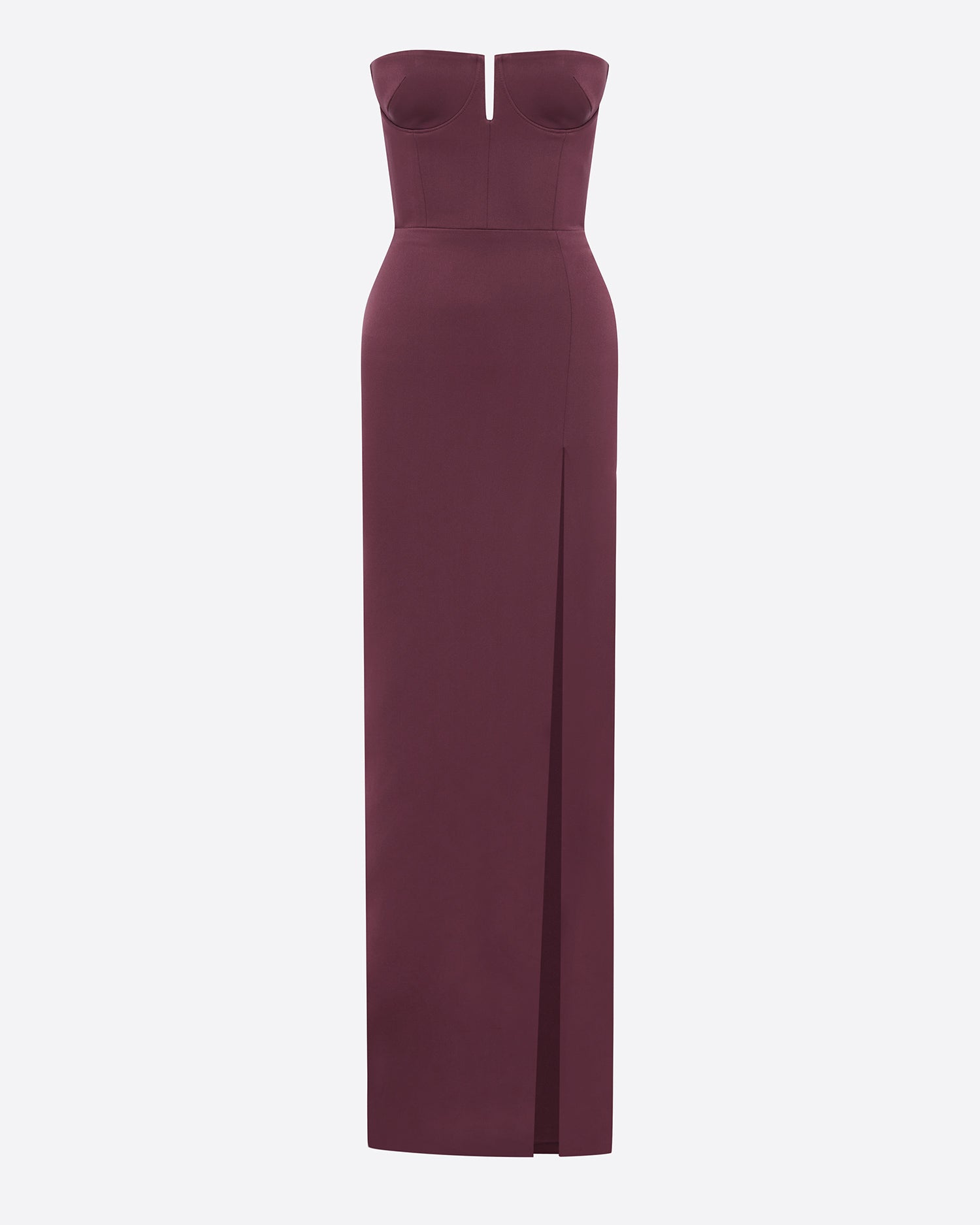 Strapless Cup Column in Satin Crepe