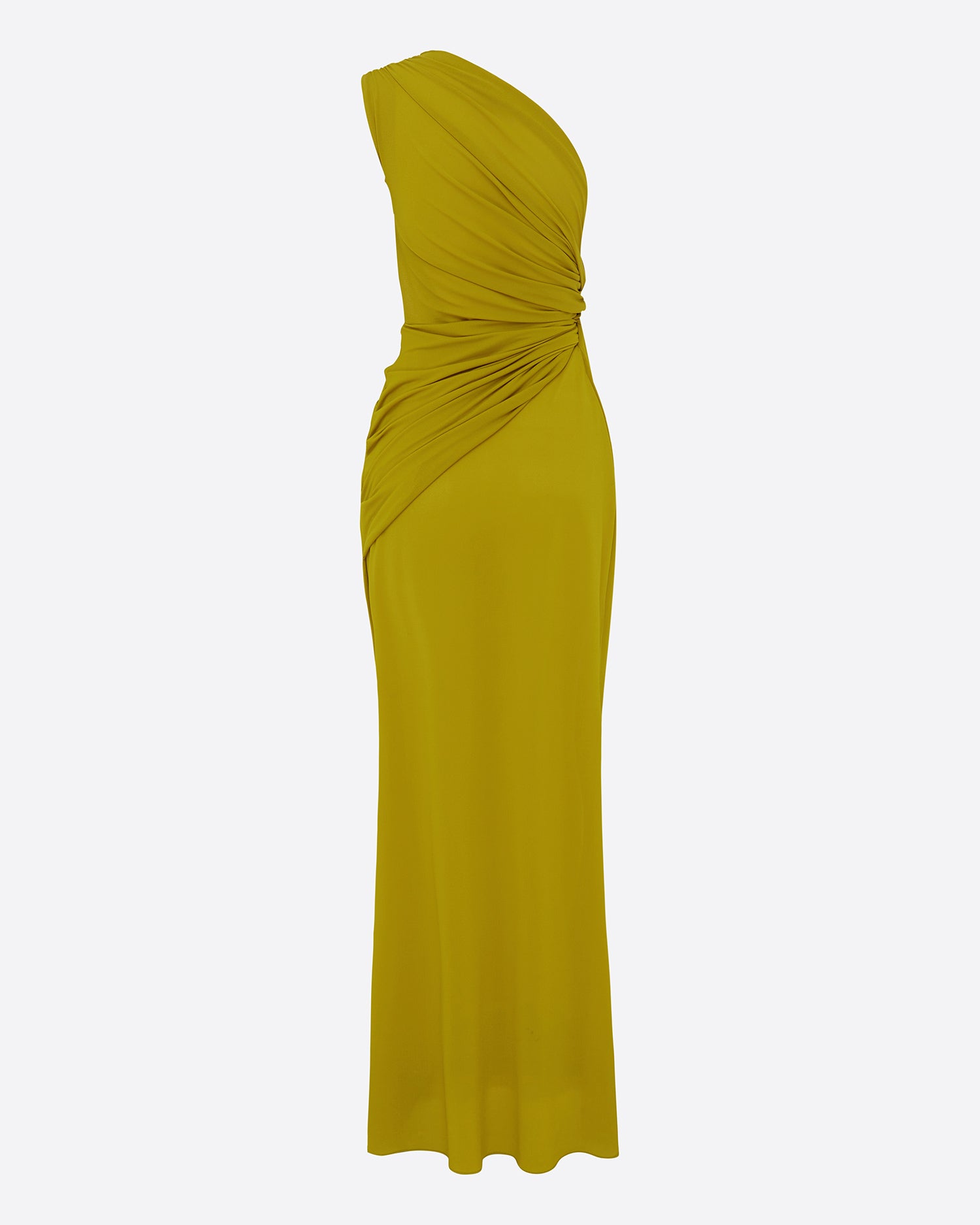 One Shoulder Draped Gown in Crepe Jersey
