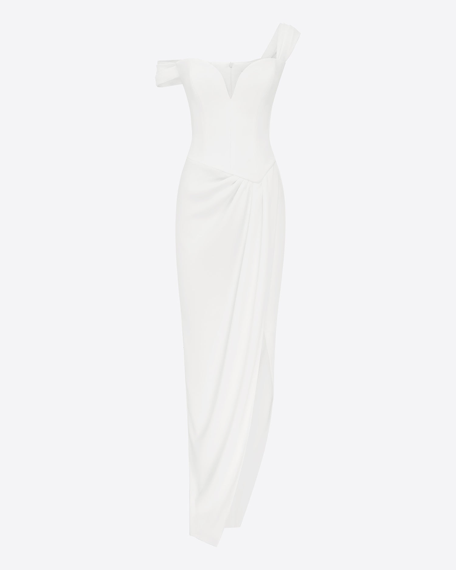 Longline Sweetheart Corset Drape Gown in Crepe