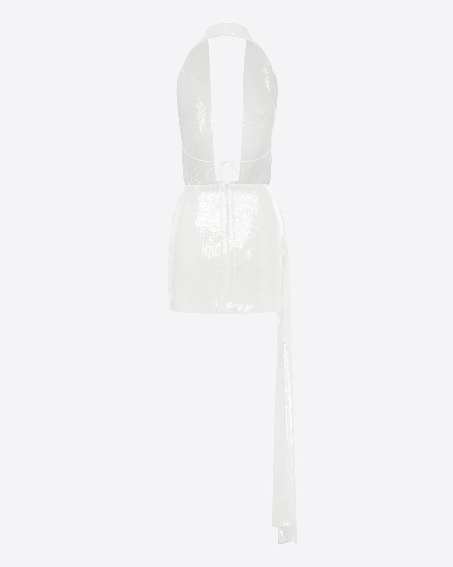 Halter Draped Wrap Mini Dress in Sequin