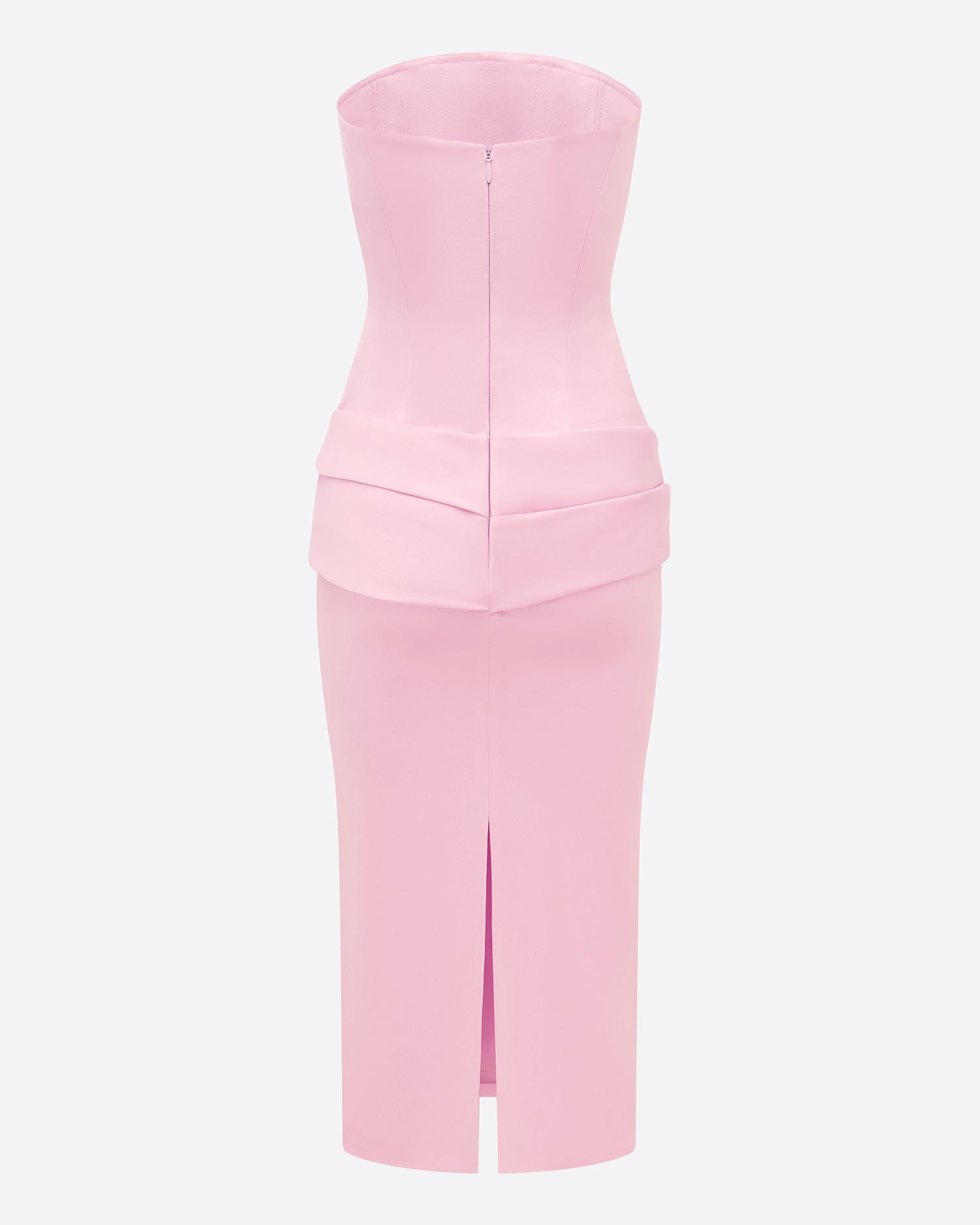 Strapless Drape Dress in Satin Crepe
