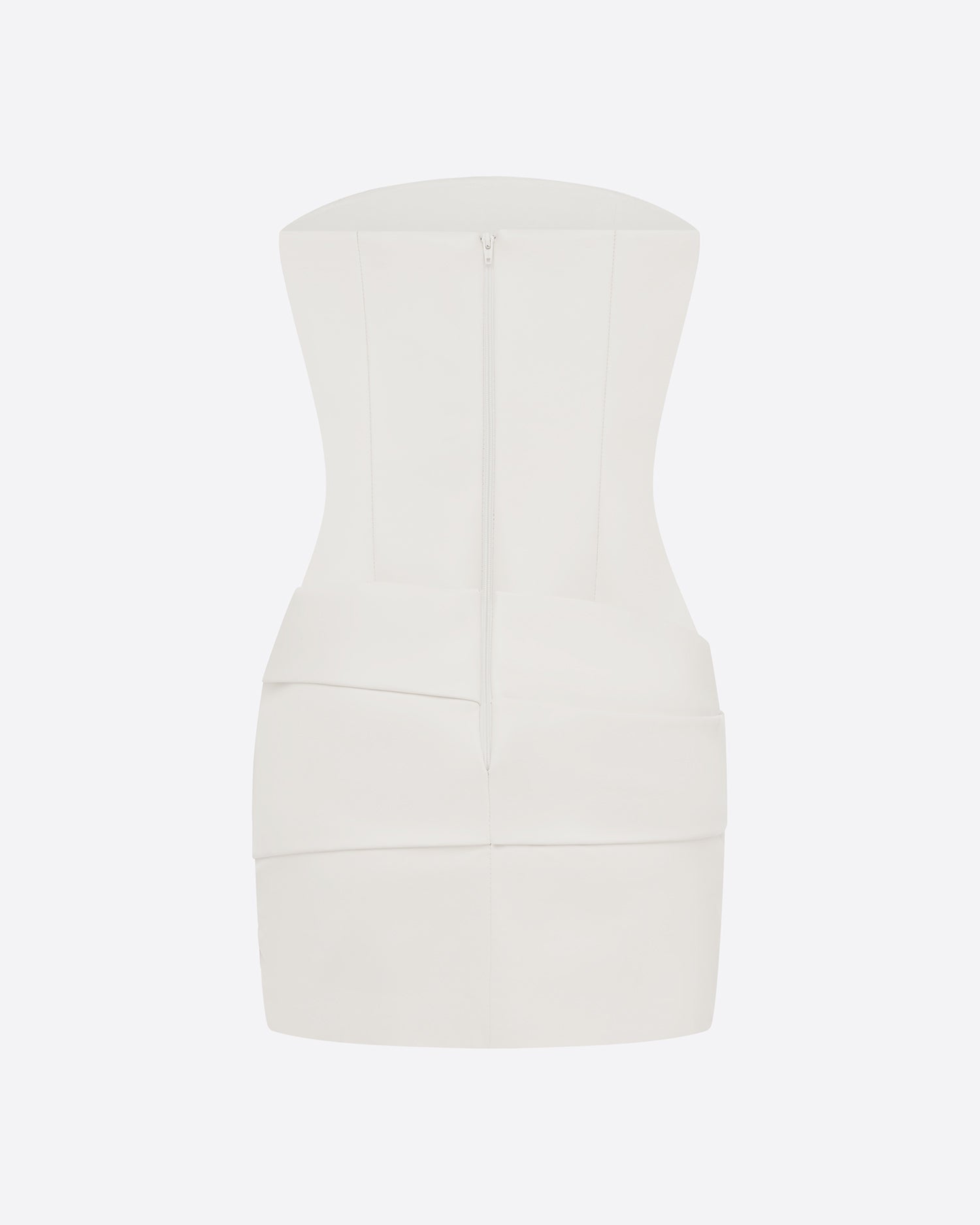 Strapless Drape Mini Dress in Leather