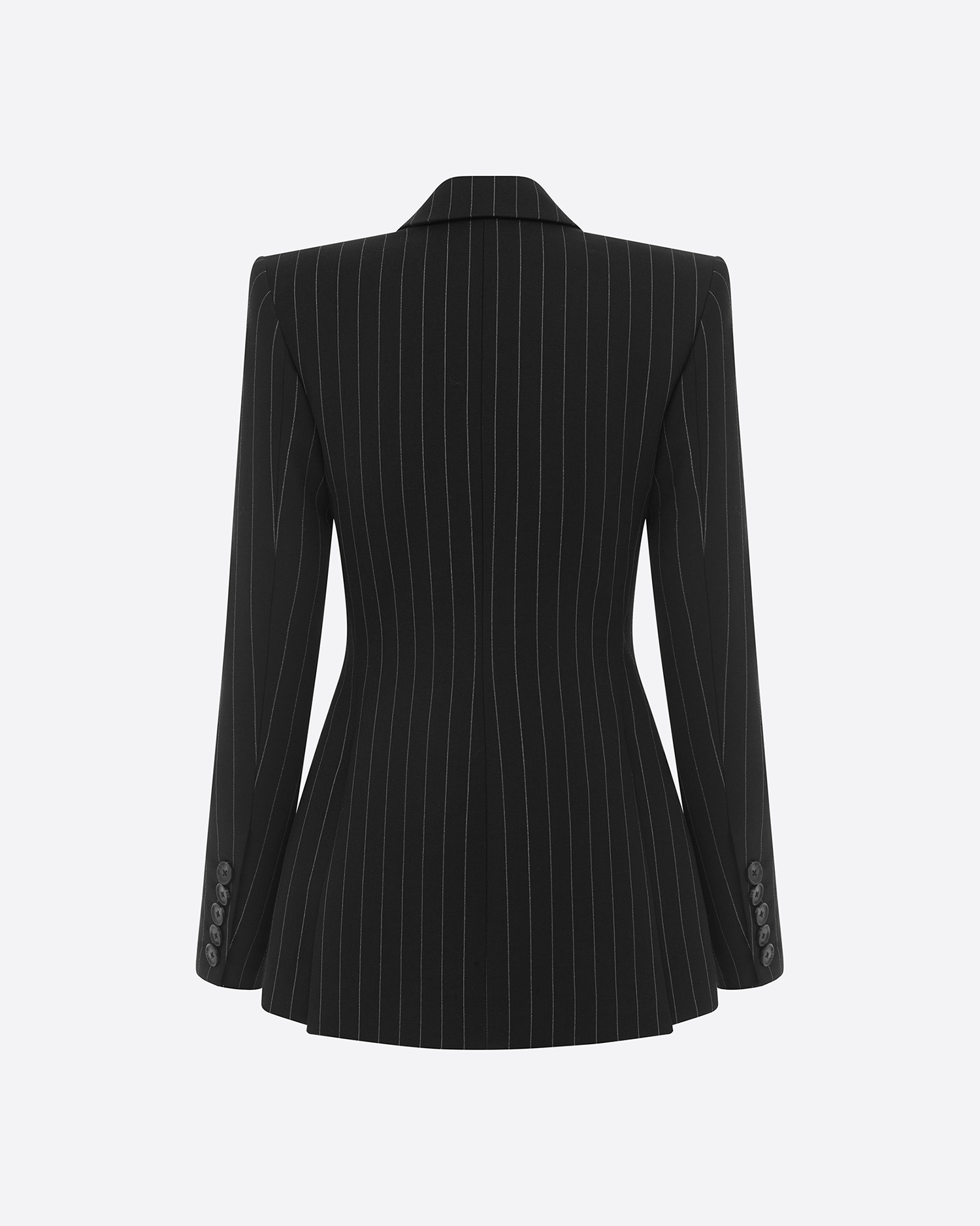 Double Breasted Fitted Blazer in Lurex Pinstripe