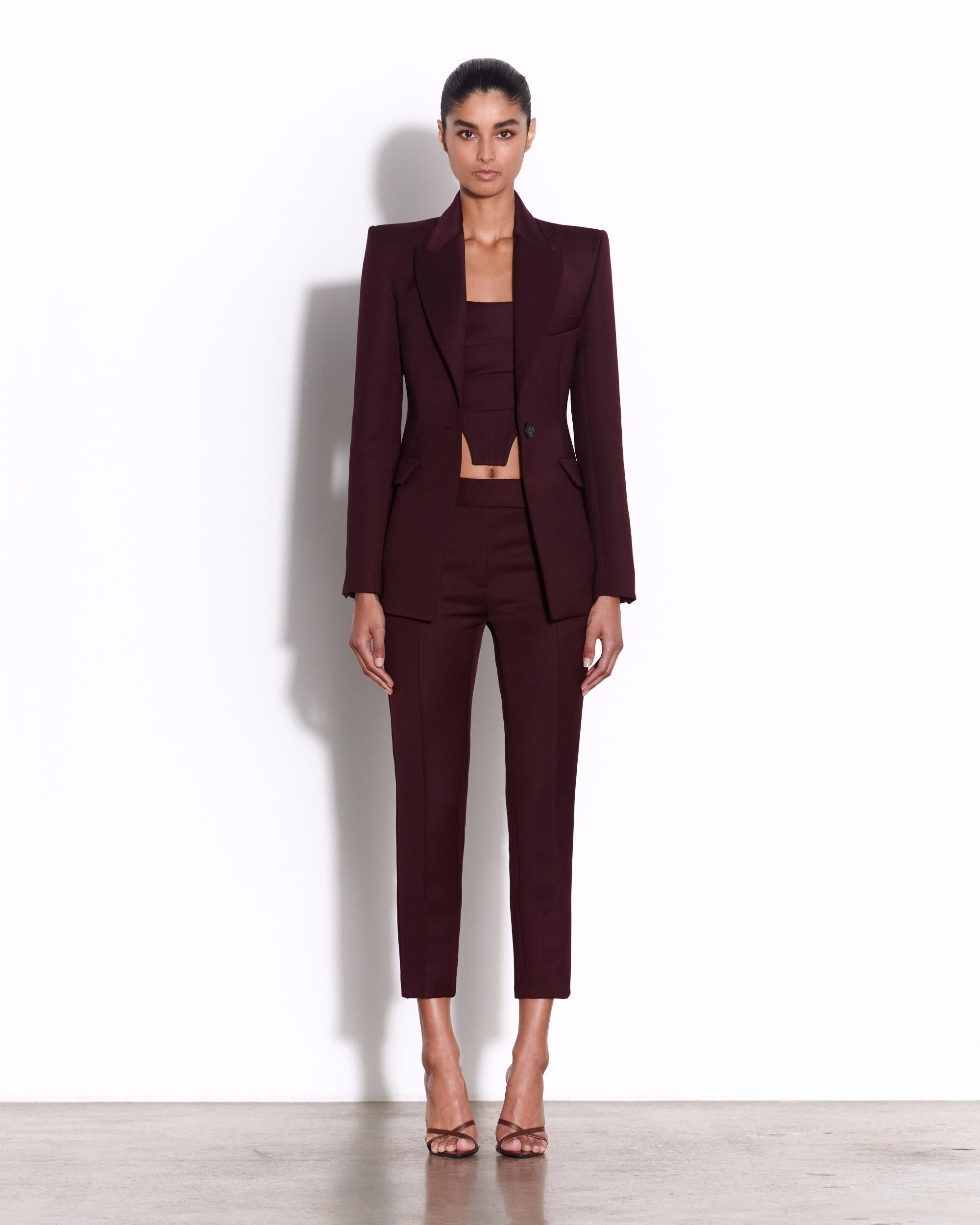 Crop Trouser in Wool Suiting