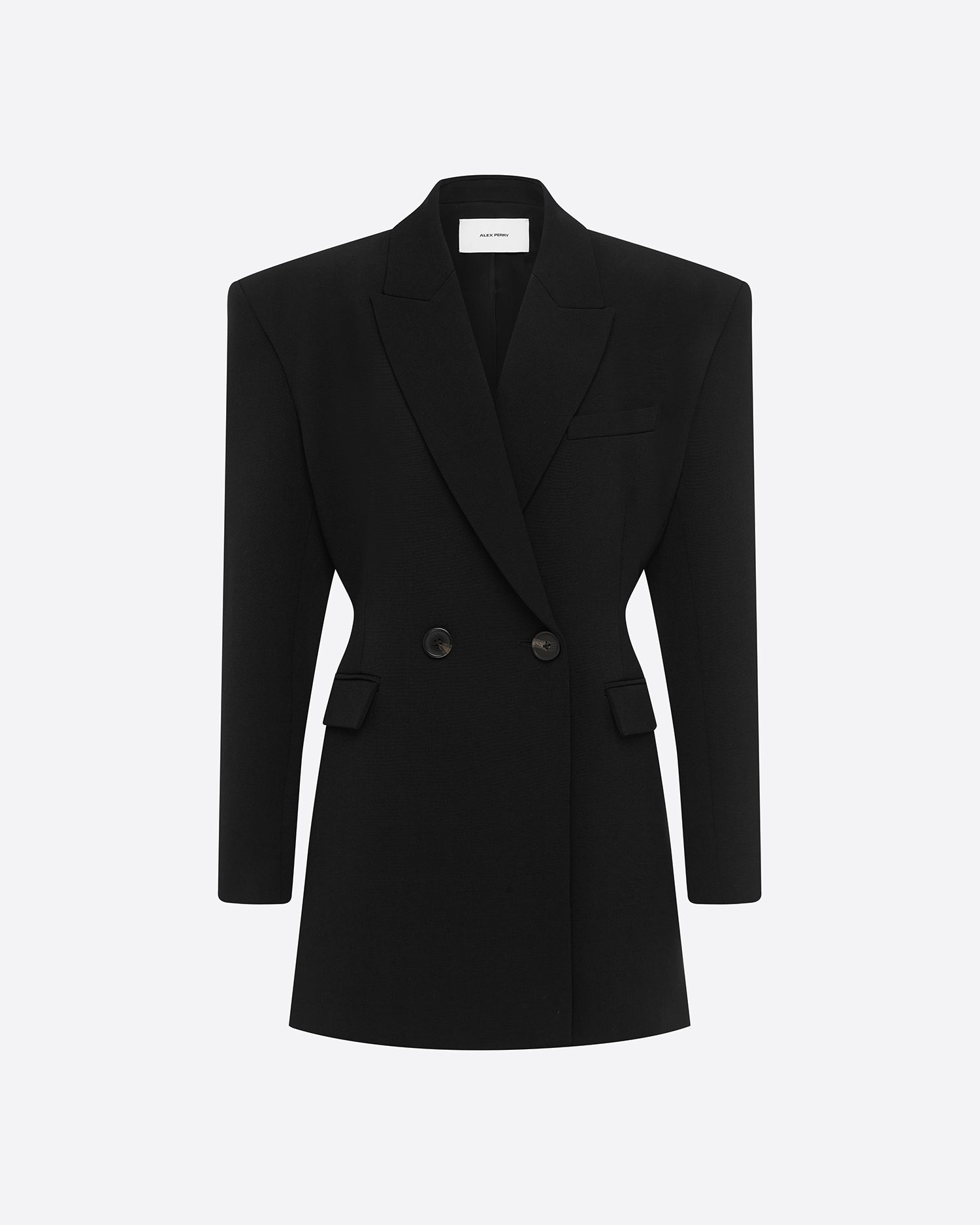 Double Breasted Contour Blazer in Wool Suiting