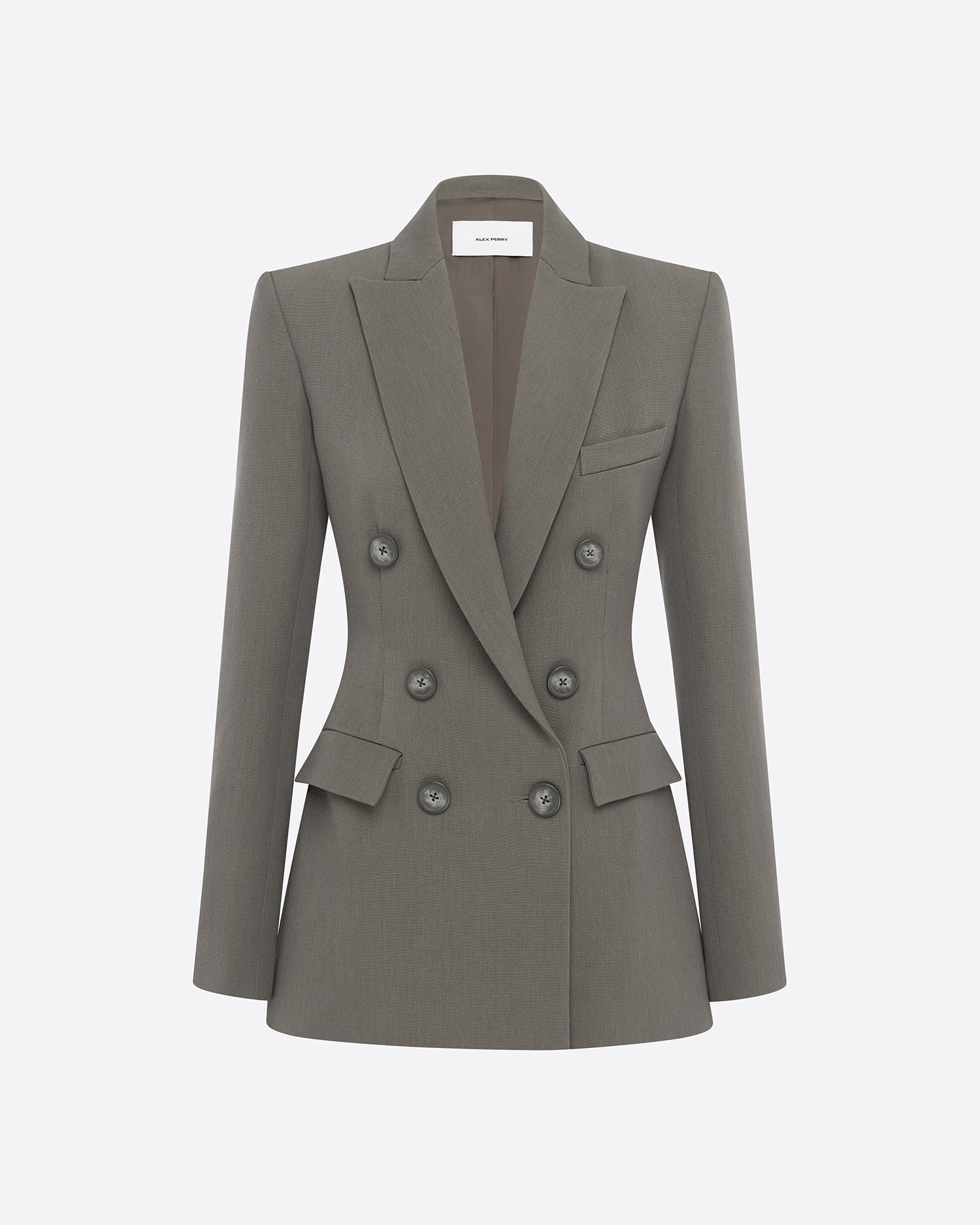 Double Breasted Fitted Blazer in Wool Suiting