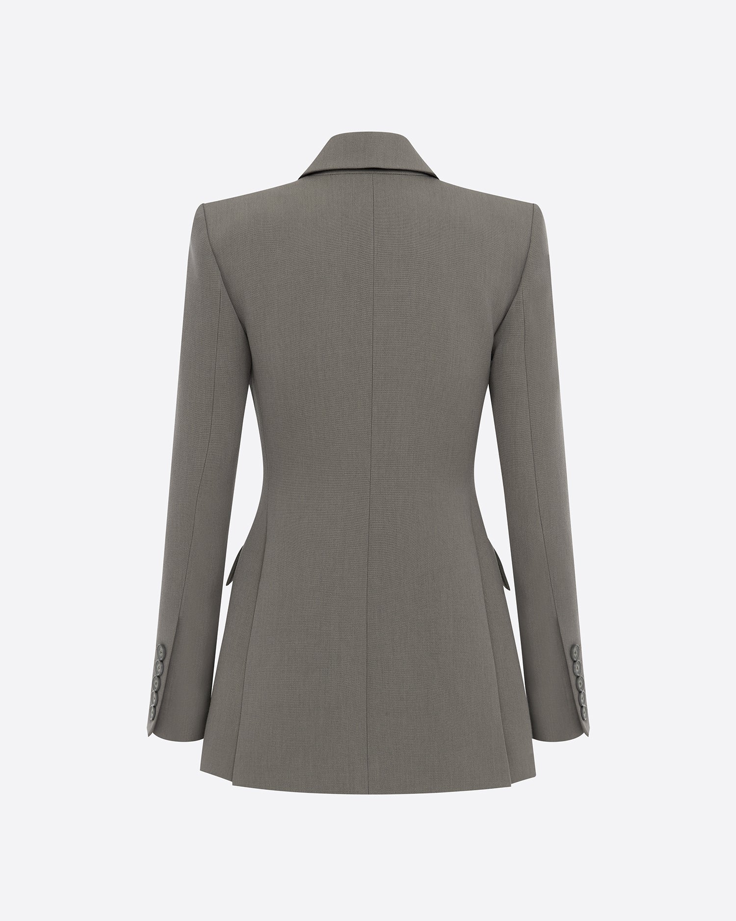 Double Breasted Fitted Blazer in Wool Suiting