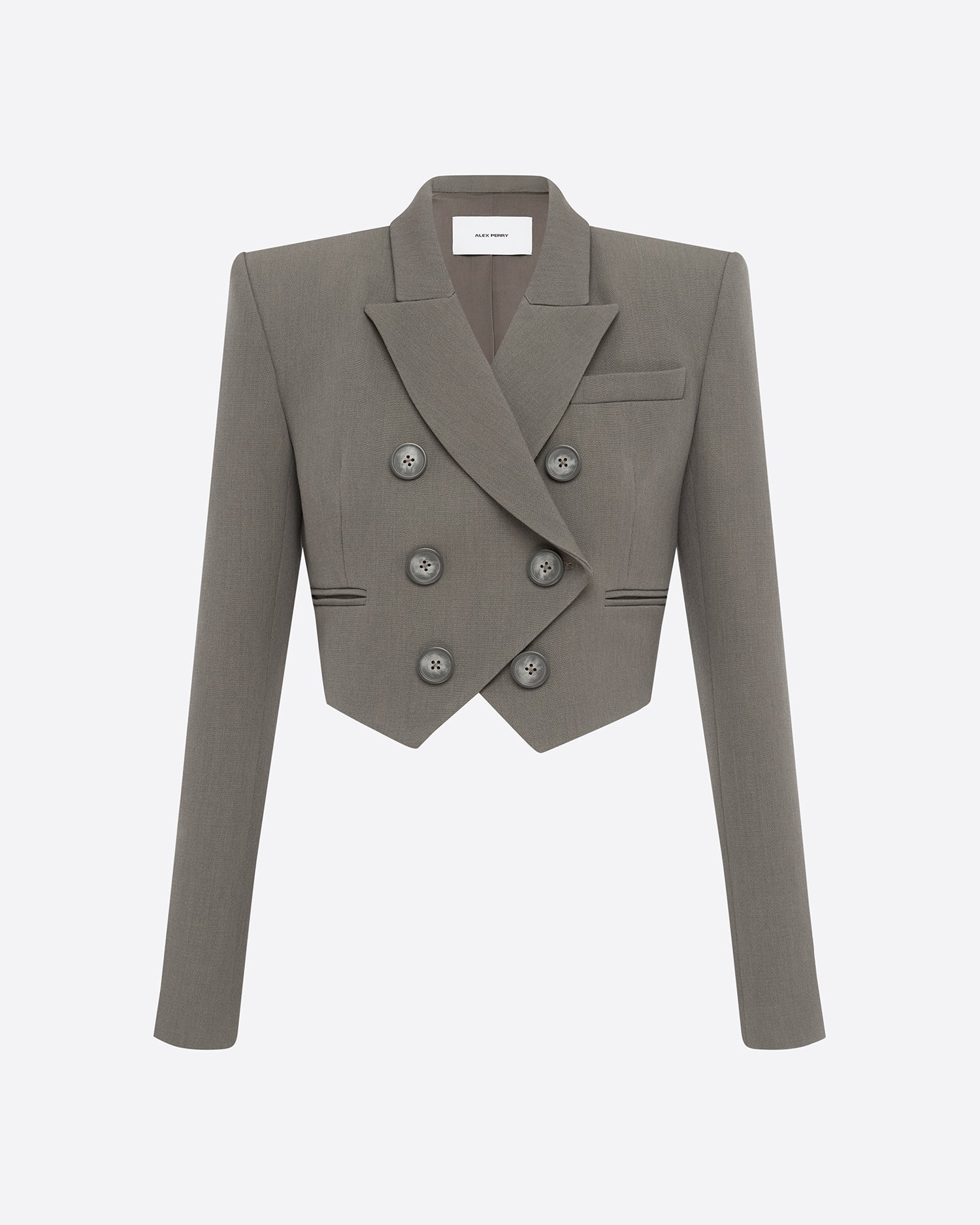 Tuxedo Crop Blazer in Wool Suiting