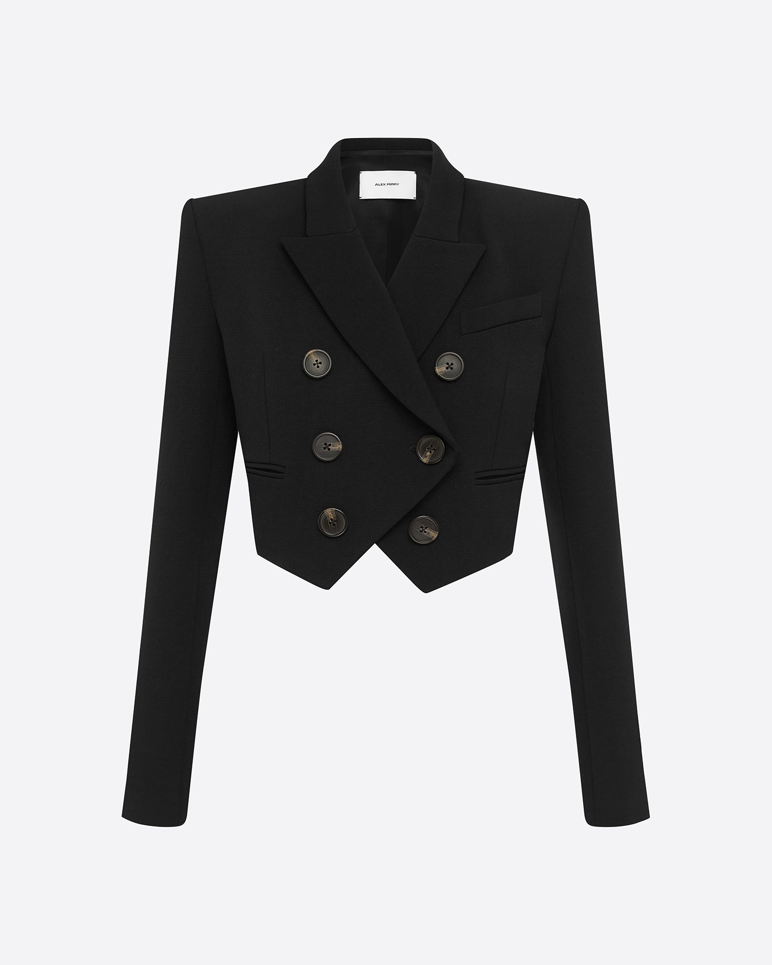 Tuxedo Crop Blazer in Wool Suiting