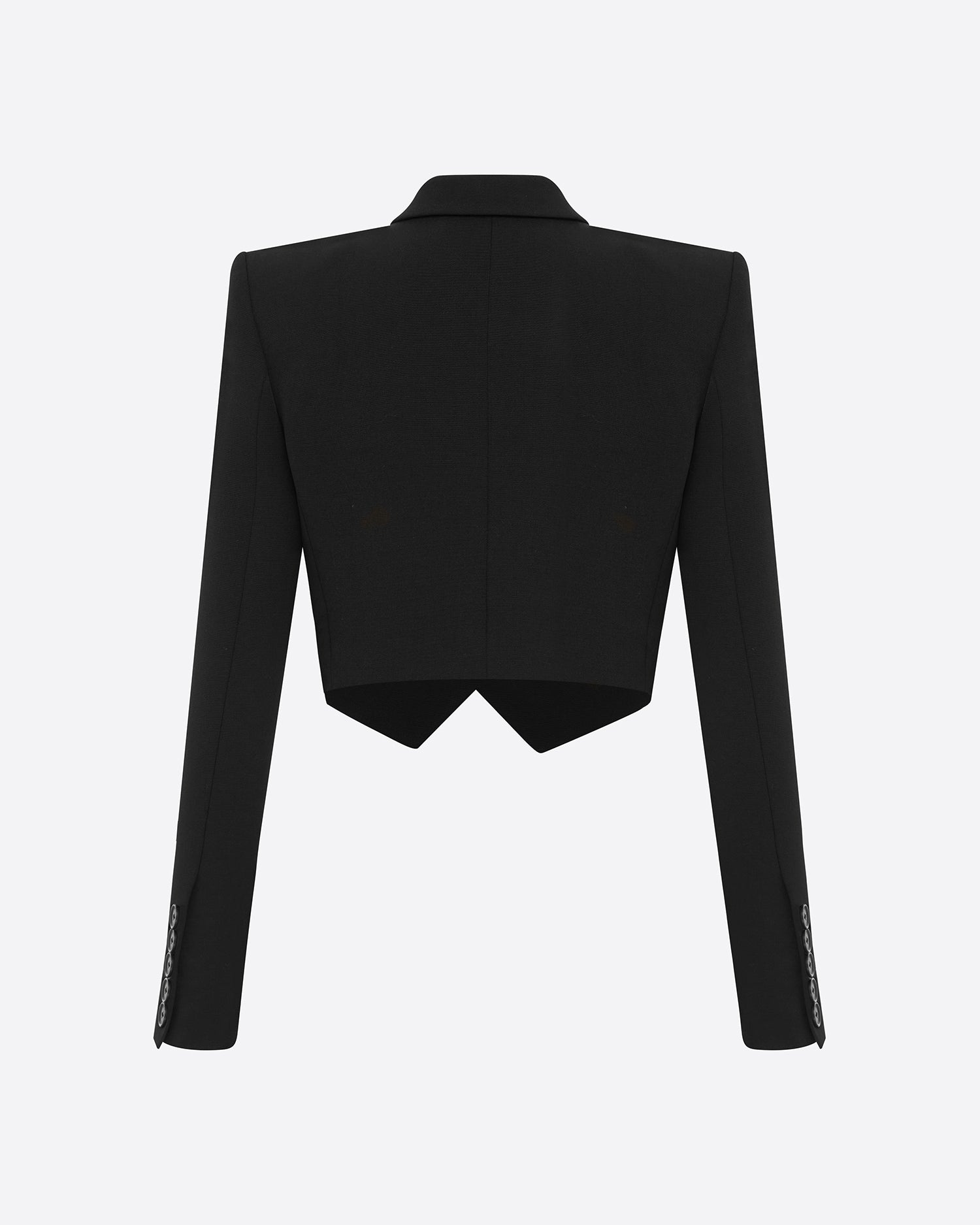 Tuxedo Crop Blazer in Wool Suiting