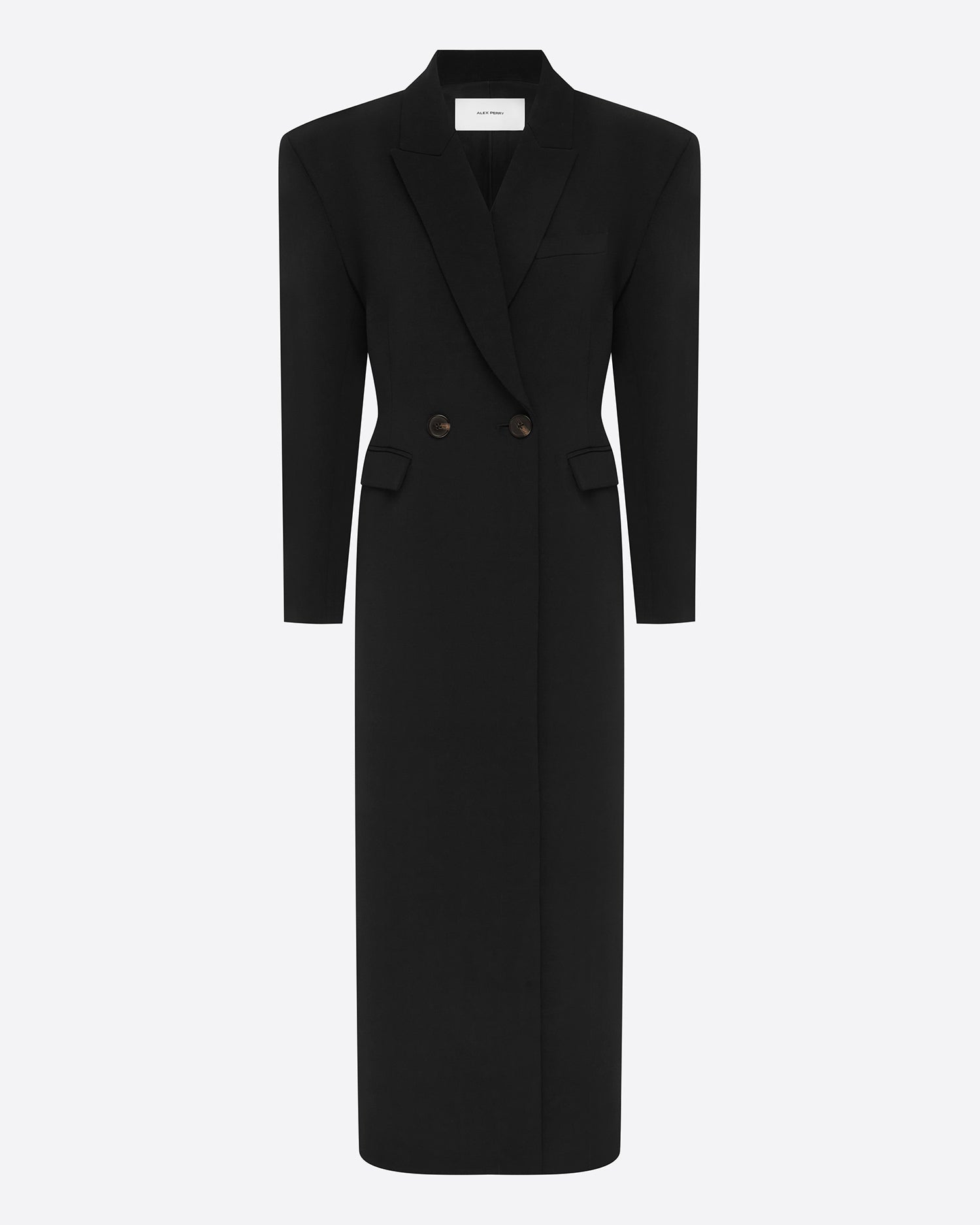 Double Breasted Contour Coat in Wool Suiting