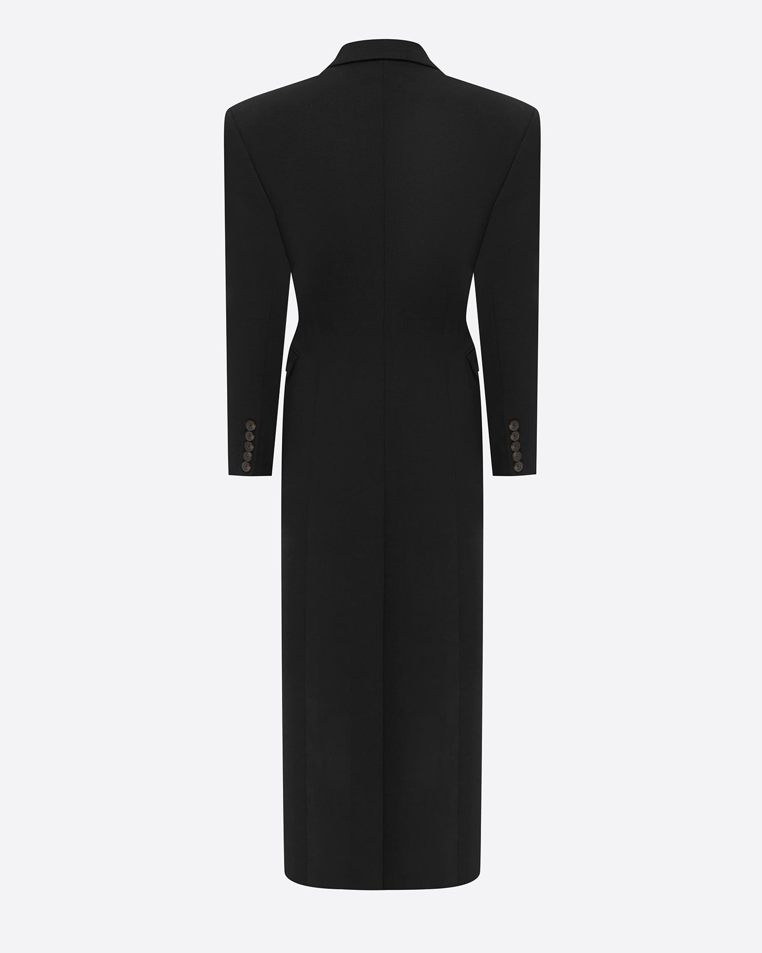 Double Breasted Contour Coat in Wool Suiting