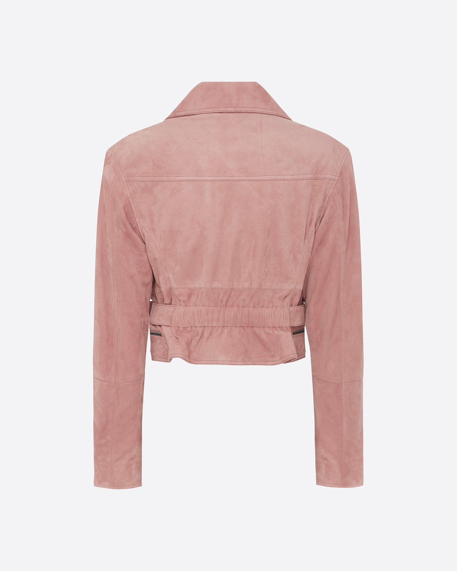 Cropped Biker Jacket in Suede