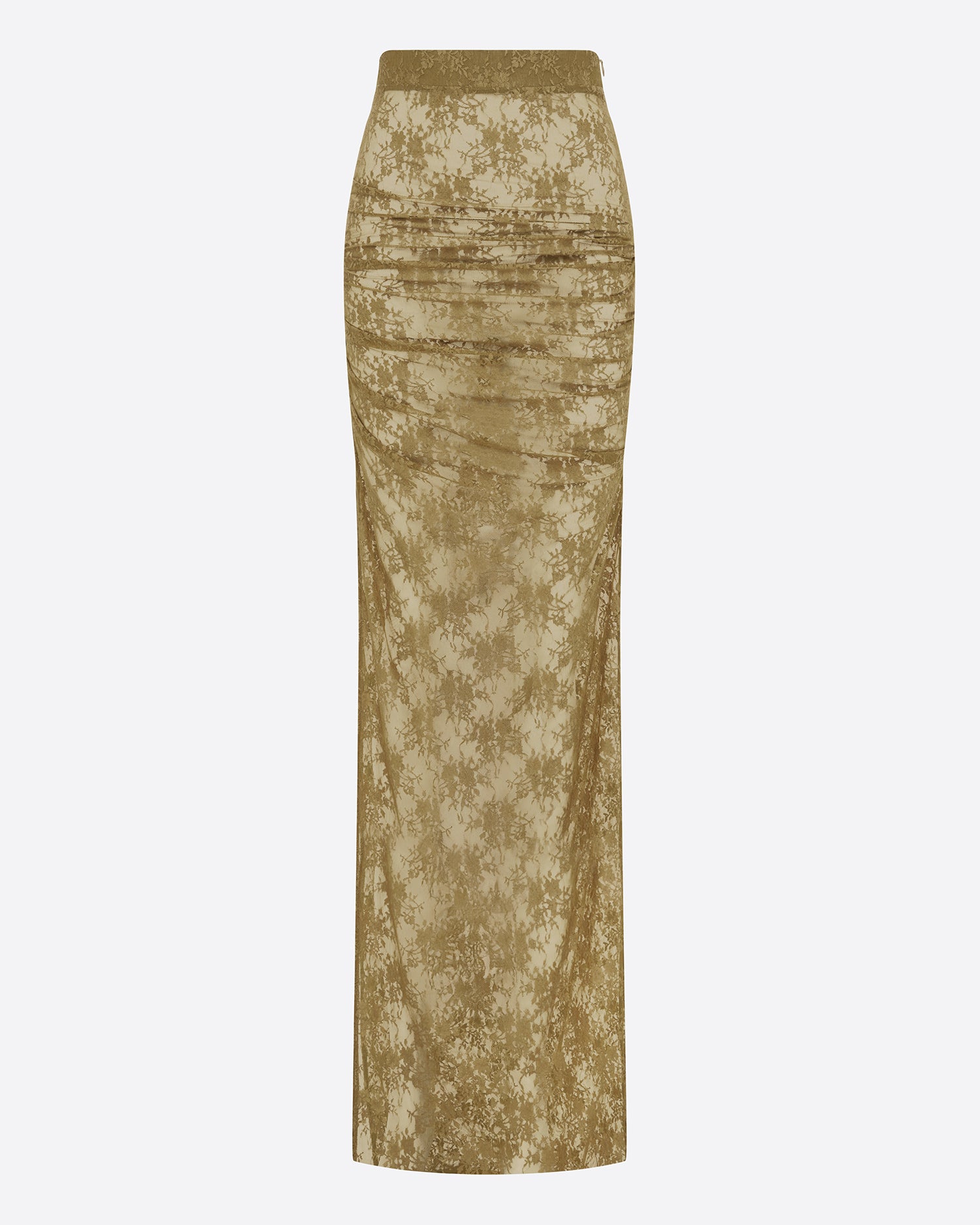 Tucked Column Skirt in Lace