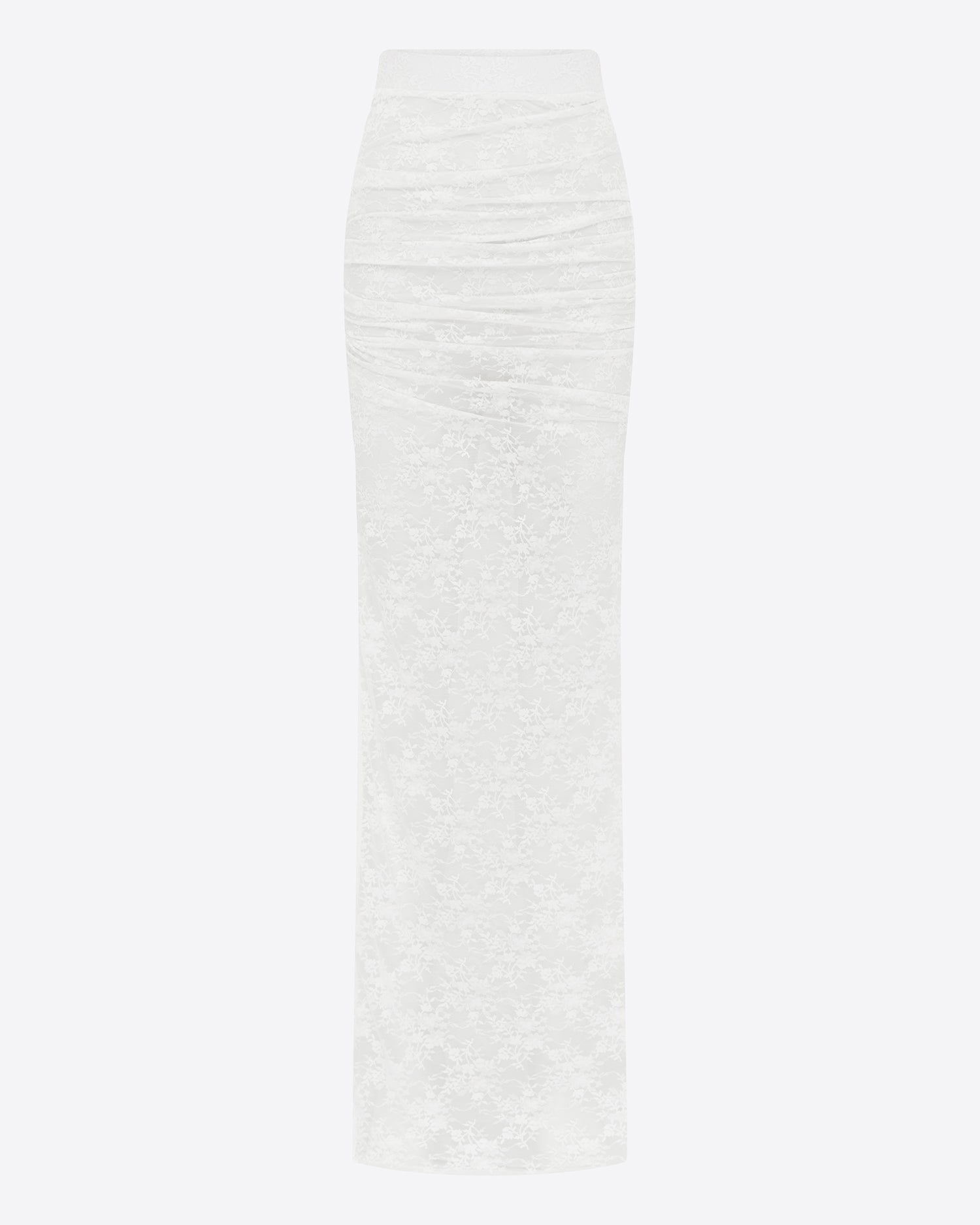 Tucked Column Skirt in Lace