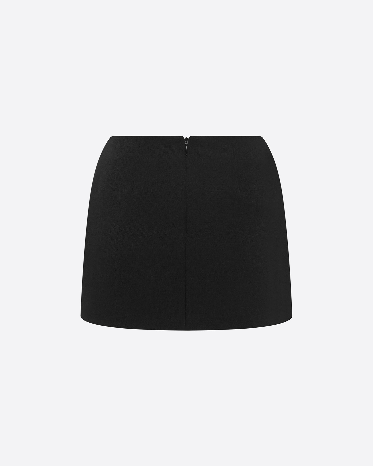 Low Rise Mini Skirt in Wool Suiting