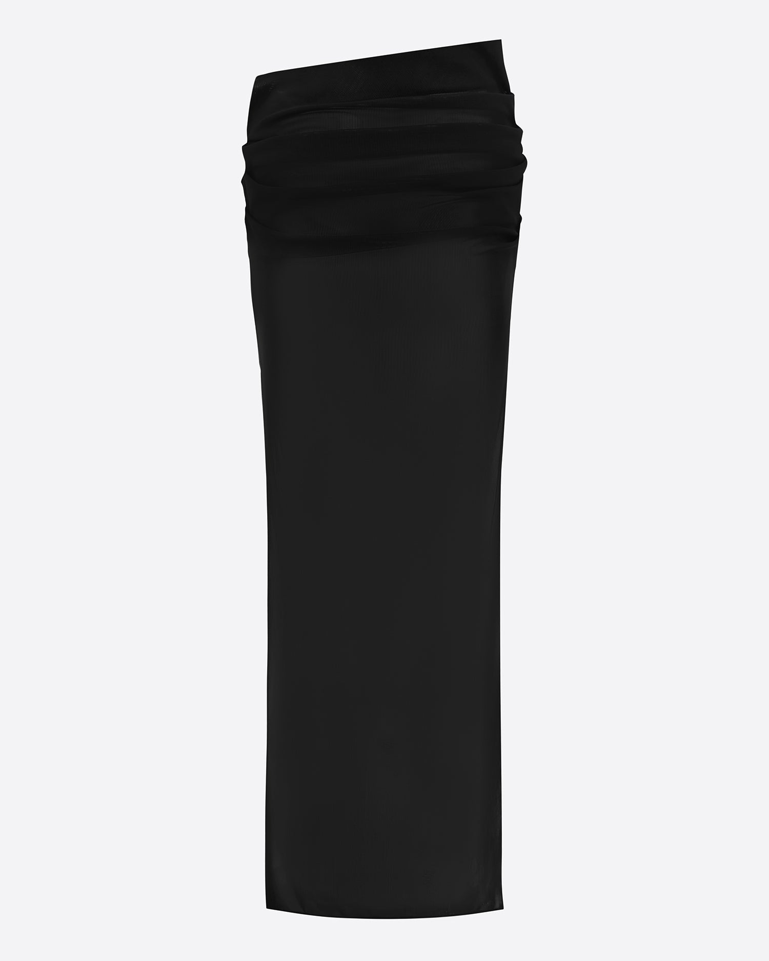 High Low Tucked Mini Skirt in Stretch Mesh