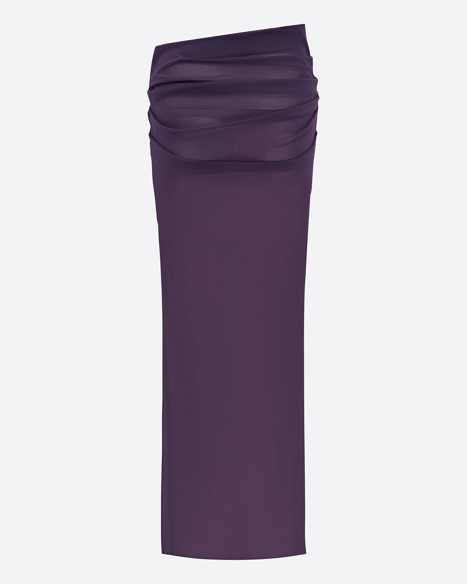 High Low Tucked Mini Skirt in Stretch Mesh