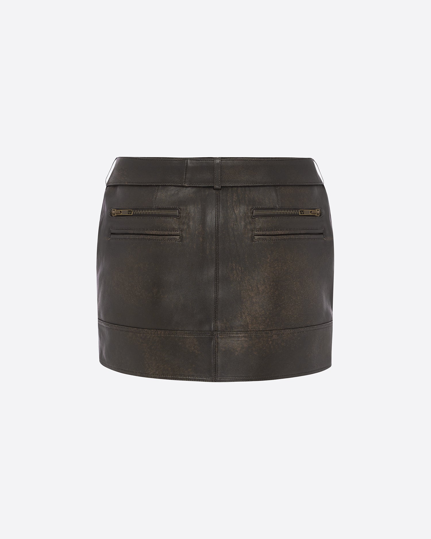 Biker Mini Skirt in Leather