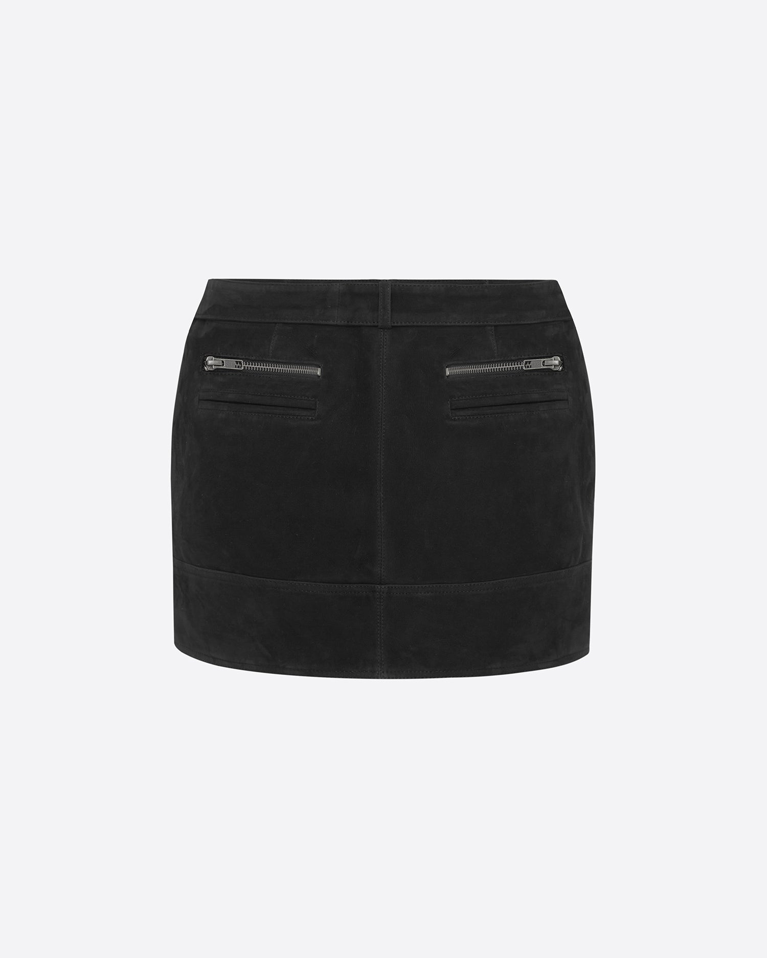 Biker Mini Skirt in Suede