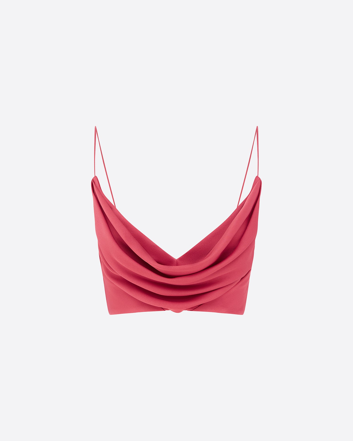 Bikini Cowl Drape Crop Top in Satin Crepe