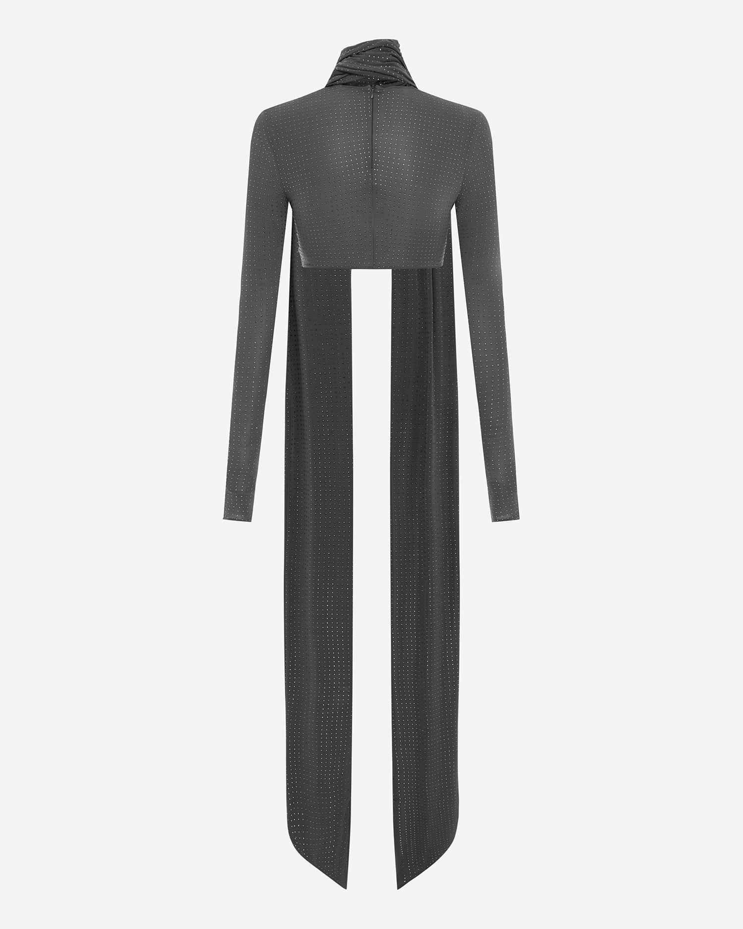 Long Sleeve Scarf Crop Top in Crystal Jersey