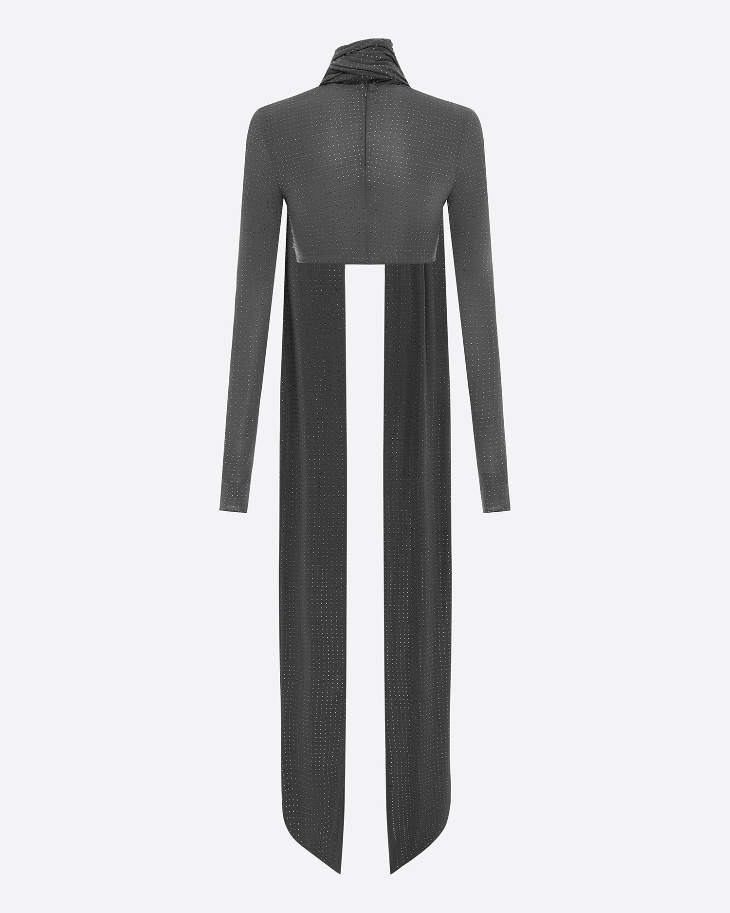 Long Sleeve Scarf Crop Top in Crystal Jersey