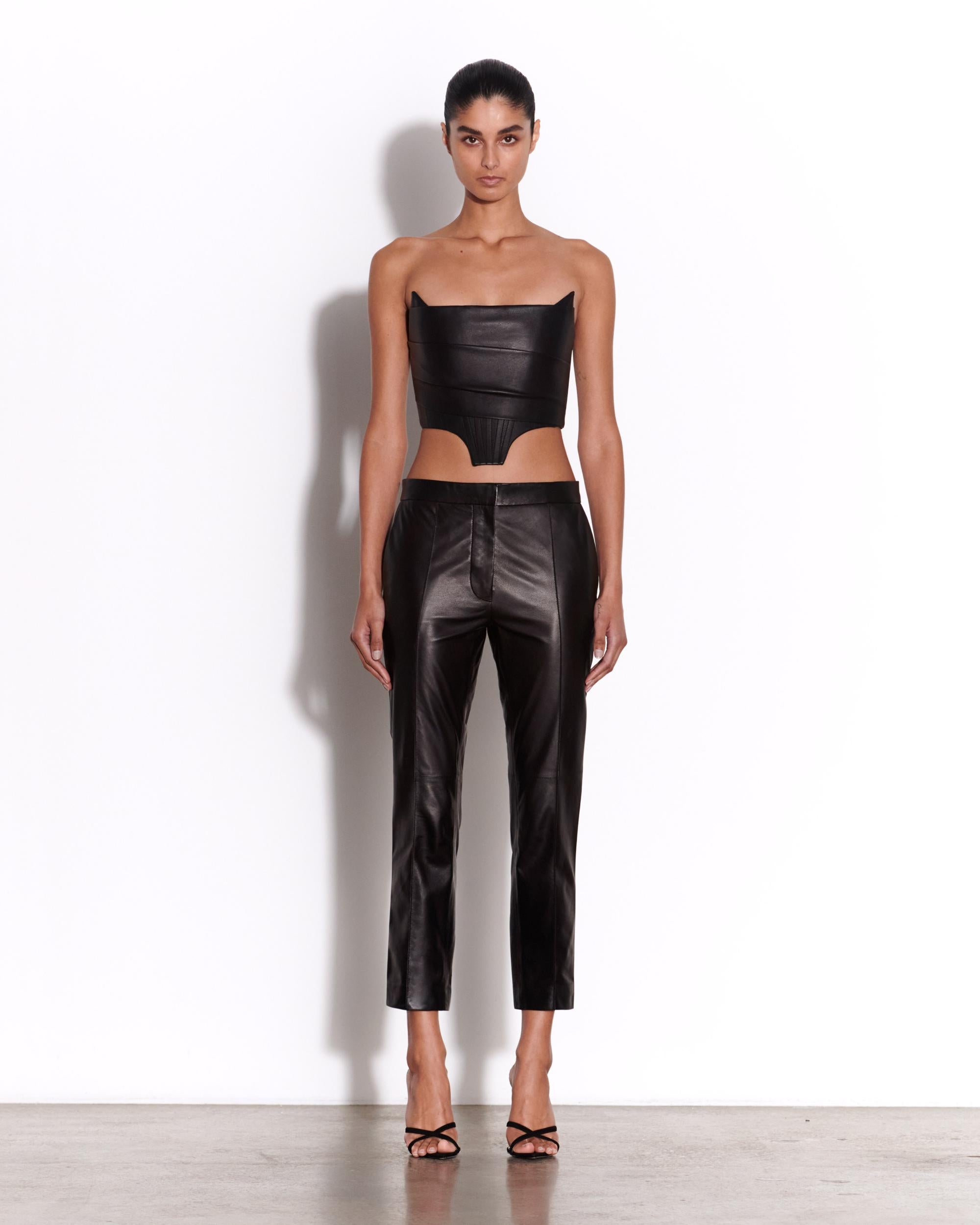 Crop Trouser in Leather