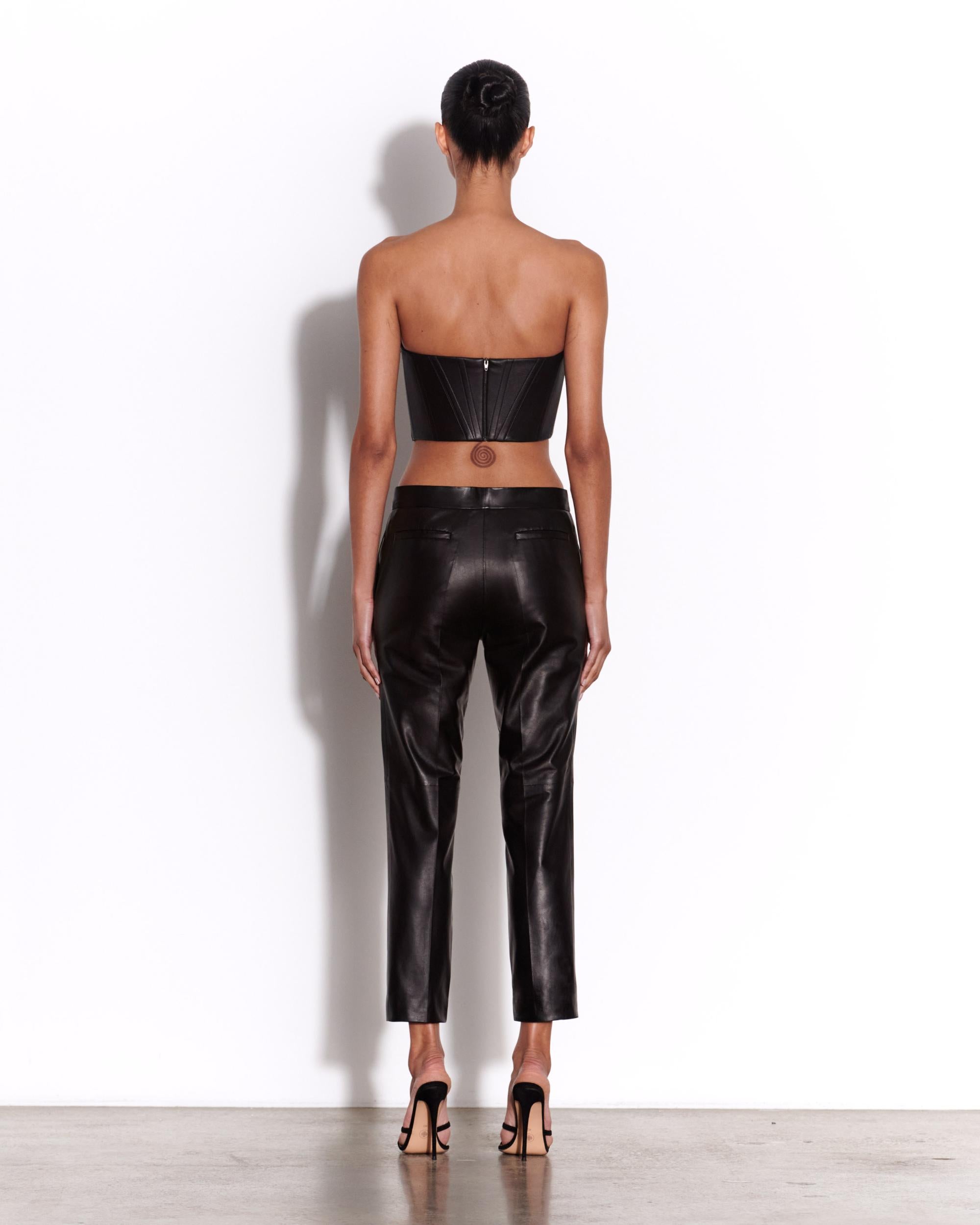 Crop Trouser in Leather