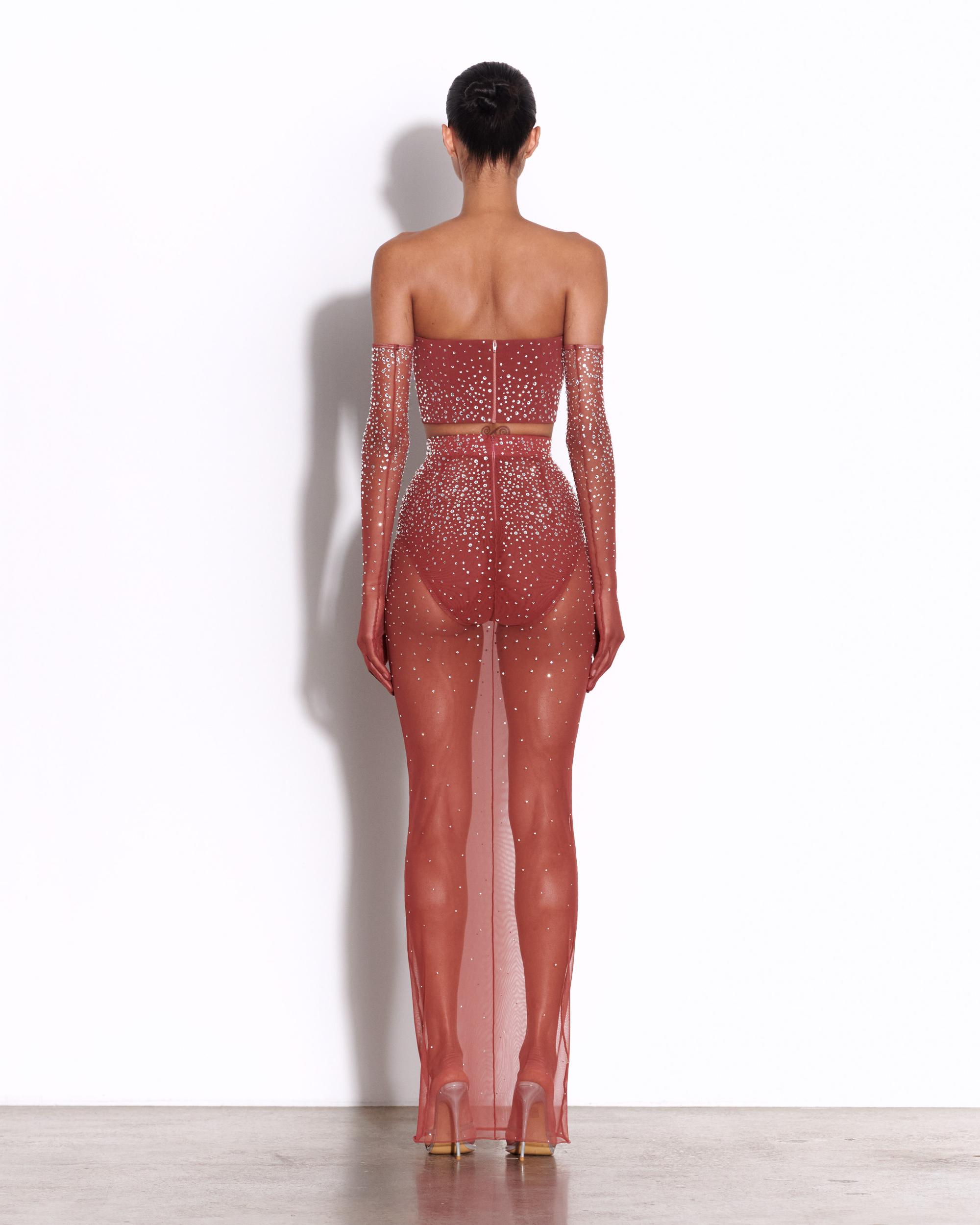 Gloves in Crystal Mesh