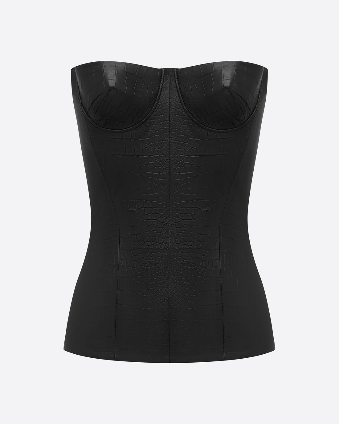 Longline Corset in Embossed Leather