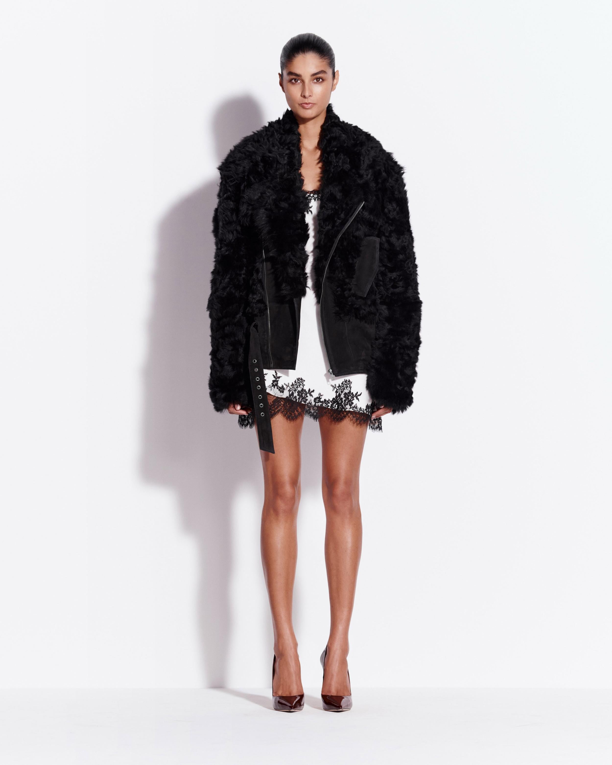 Biker Jacket in Shearling Suede