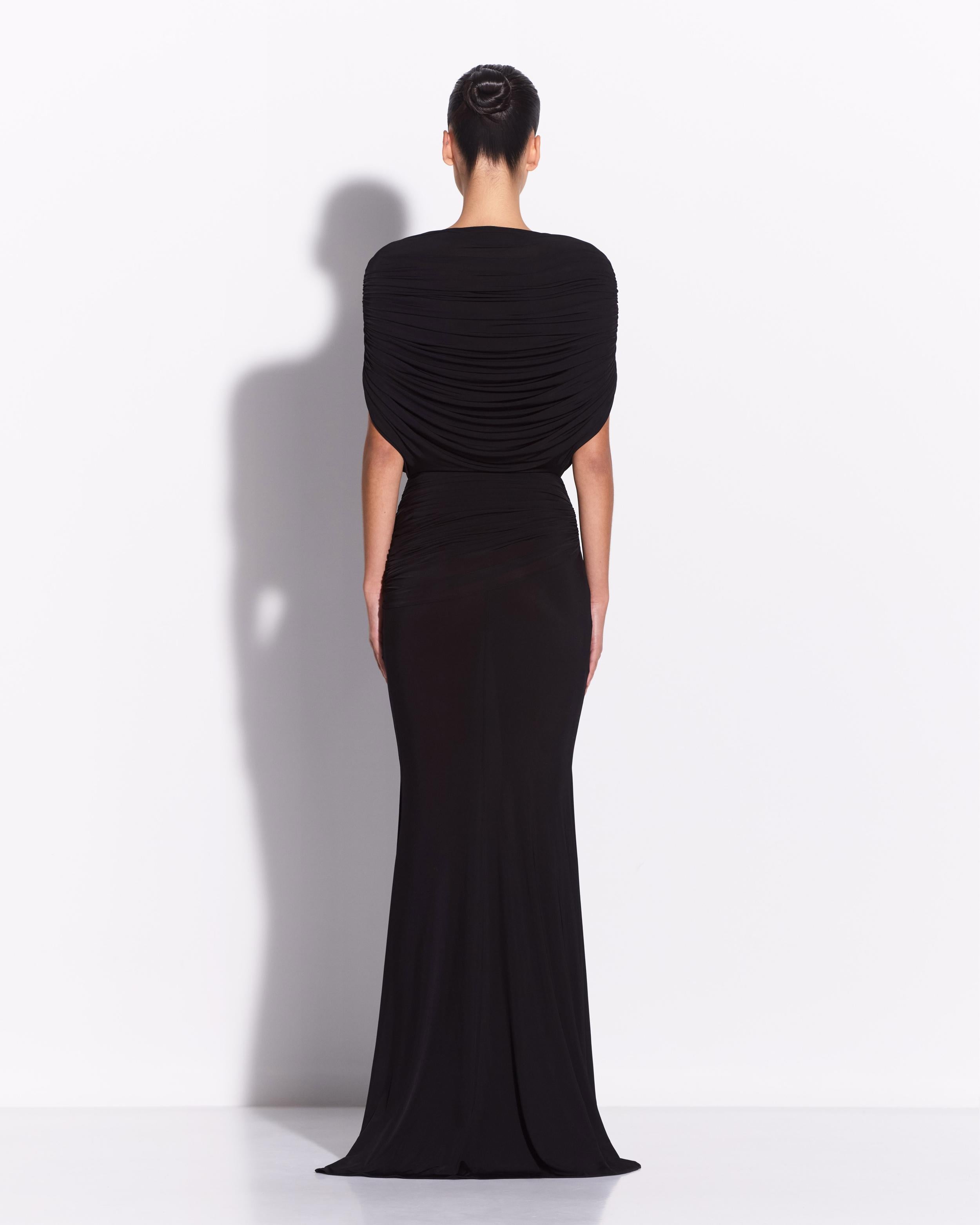 Cape Drape Gown in Jersey