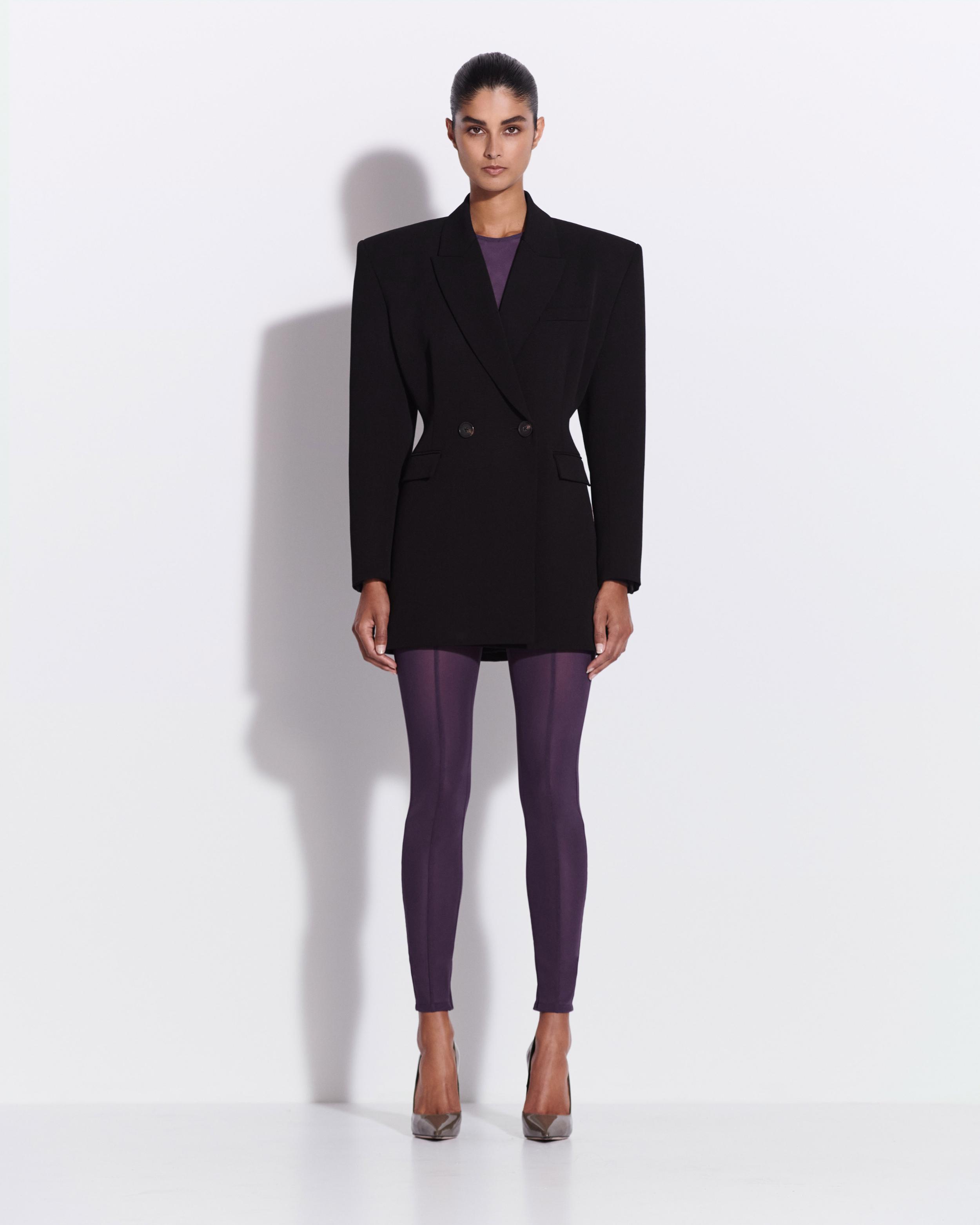 Double Breasted Contour Blazer in Wool Suiting