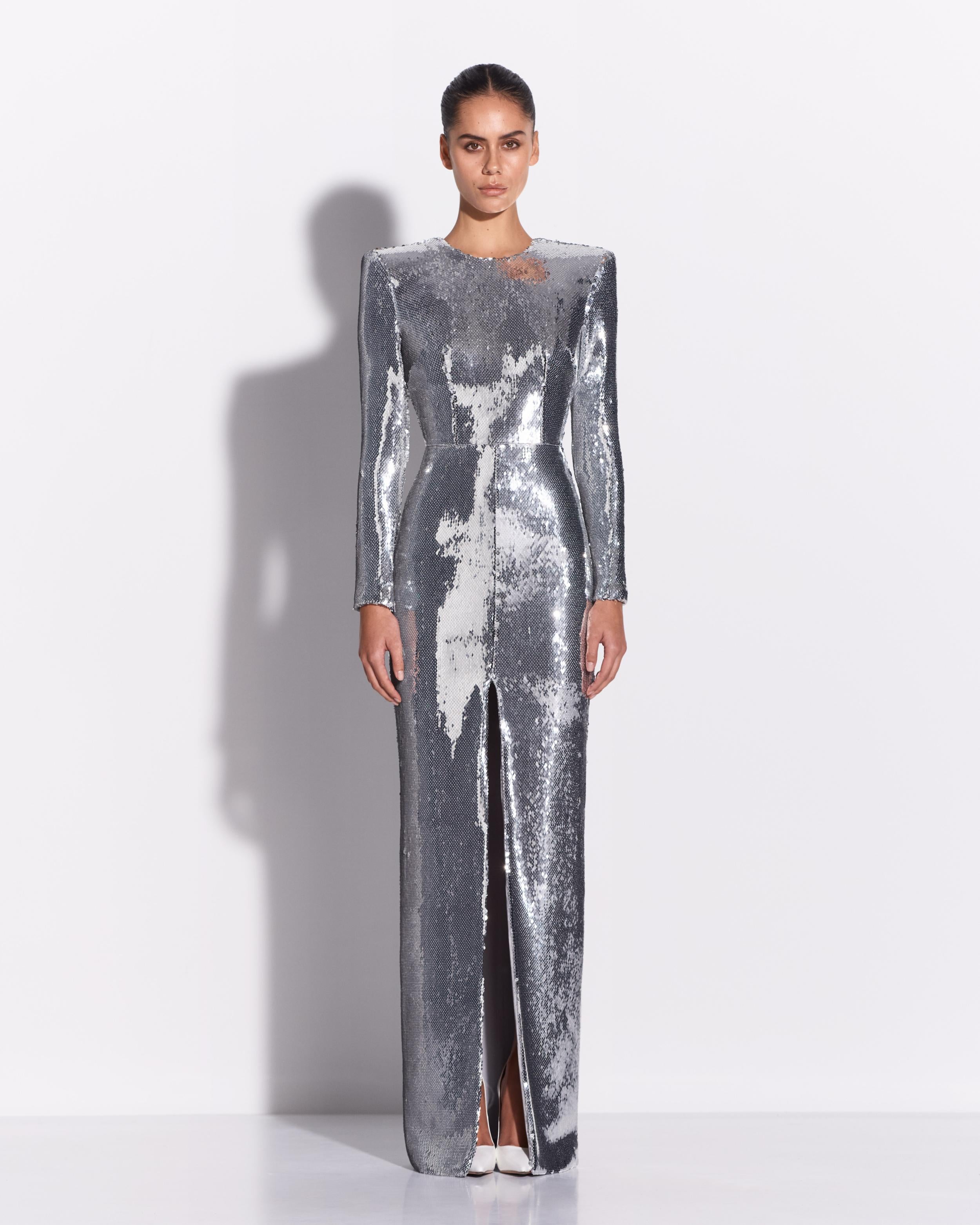 Long Sleeve Column in Sequin